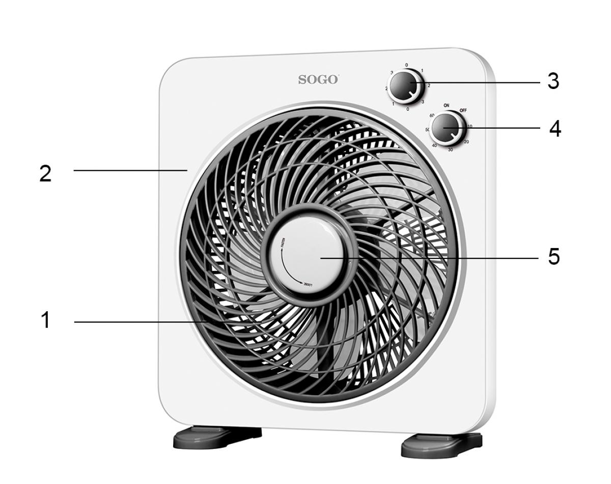 VENTILADOR BOXFAN SOGO SS21125 25CM 45W