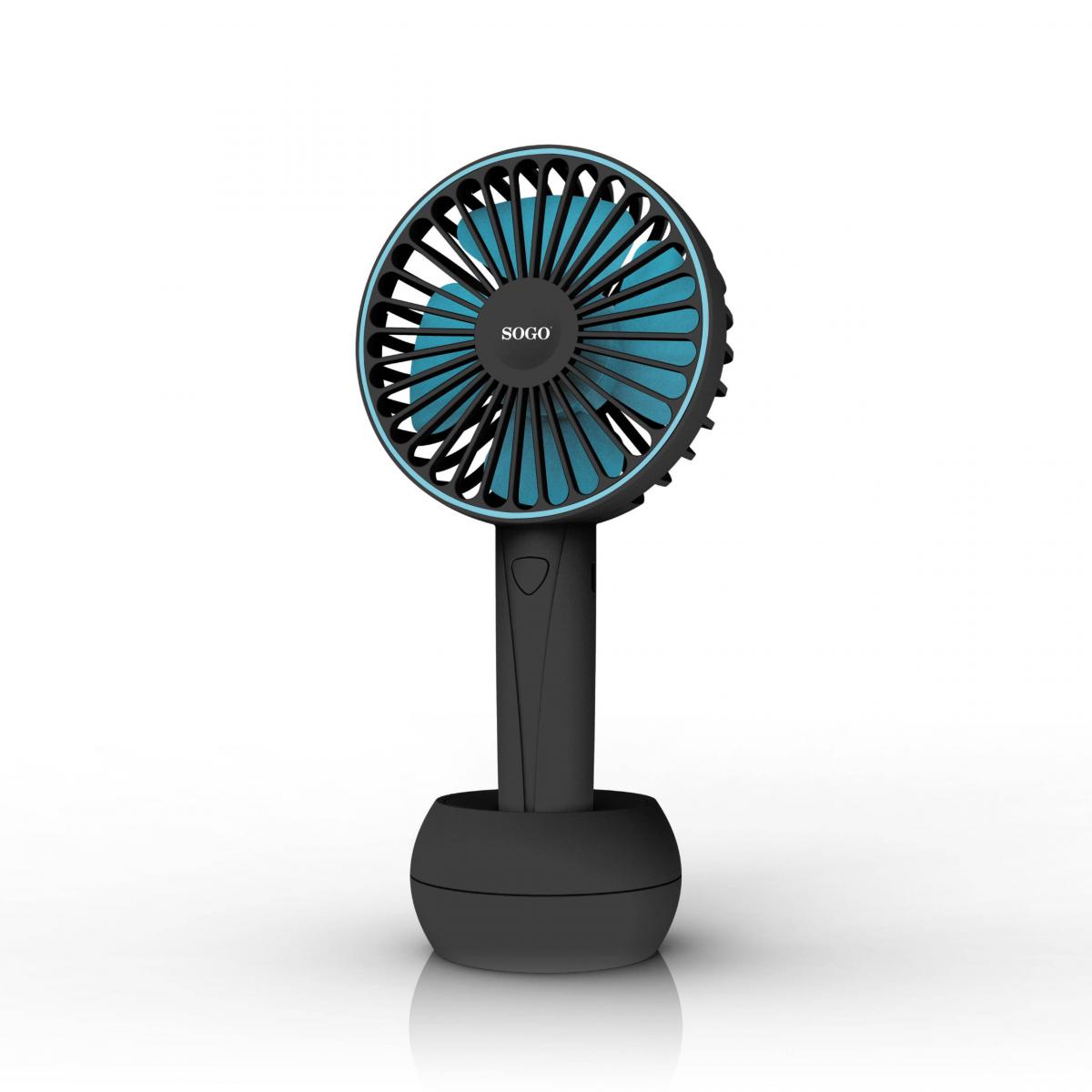 VENTILADOR DE MANO SOGO VEN-SS-21450 PORTATIL RECARGABLE 4W NGO-AZUL