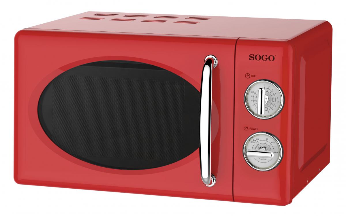 MICROONDAS SOGO SS890R S-GRILL 20L ROJO RETRO MECA