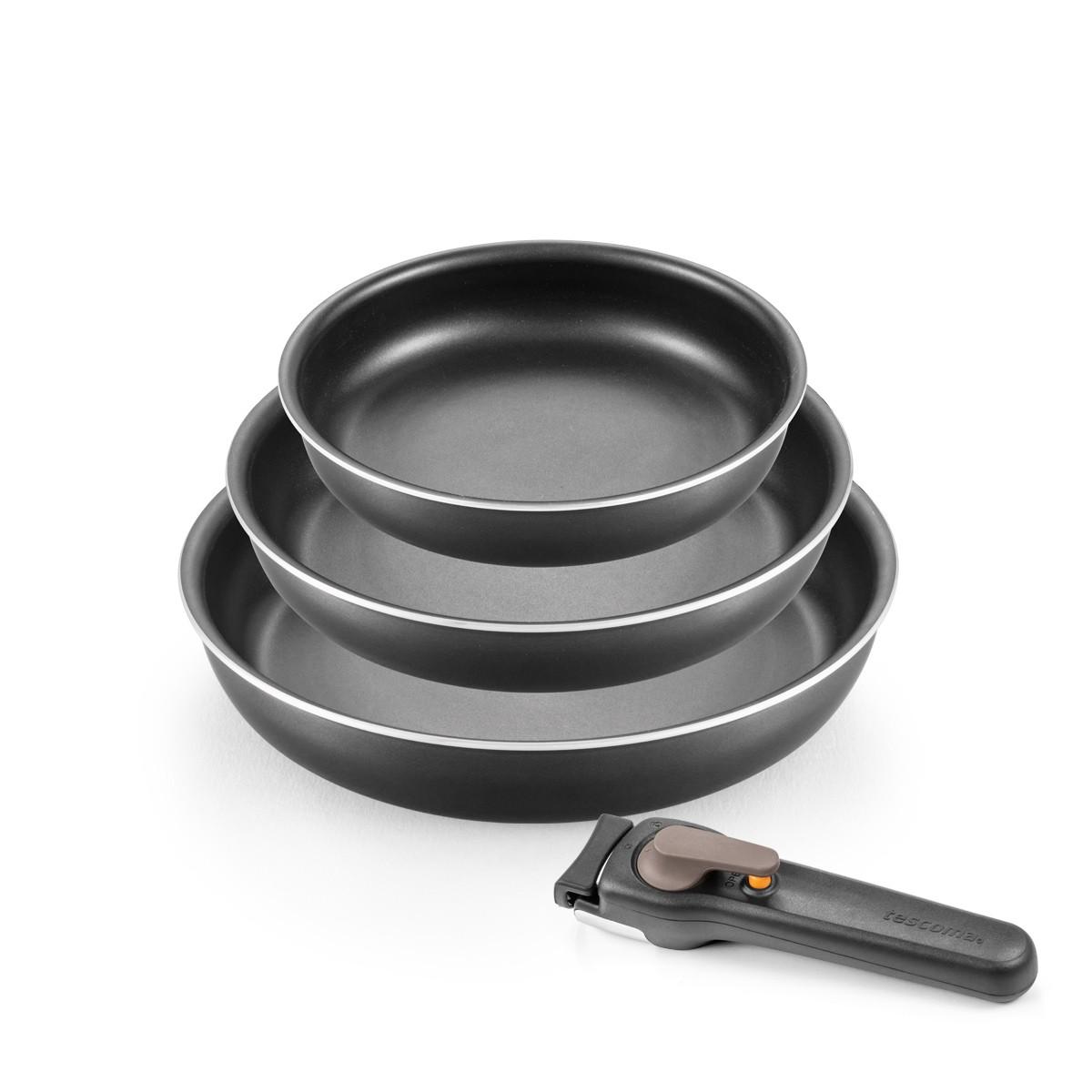 Tescoma SARTENES CON MANGO EXTRAIBLE VARIO, Juego DE 4 PZS