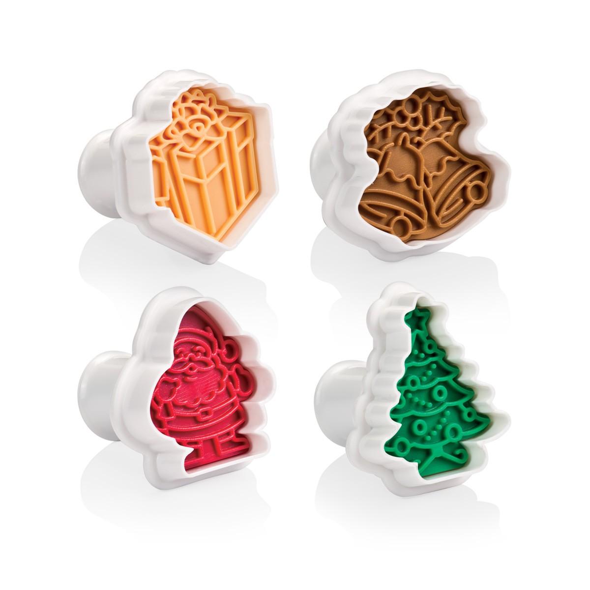 Tescoma CORTAPASTAS CON SELLO DELICIA, 4 PZS NAVIDAD