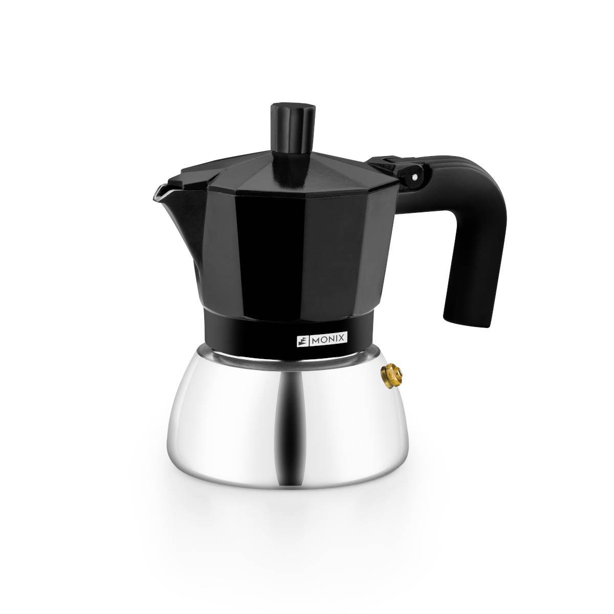 CAFETERA ITALIANA MONIX M863003 INDUCTION INOX 3 TAZAS BLACK