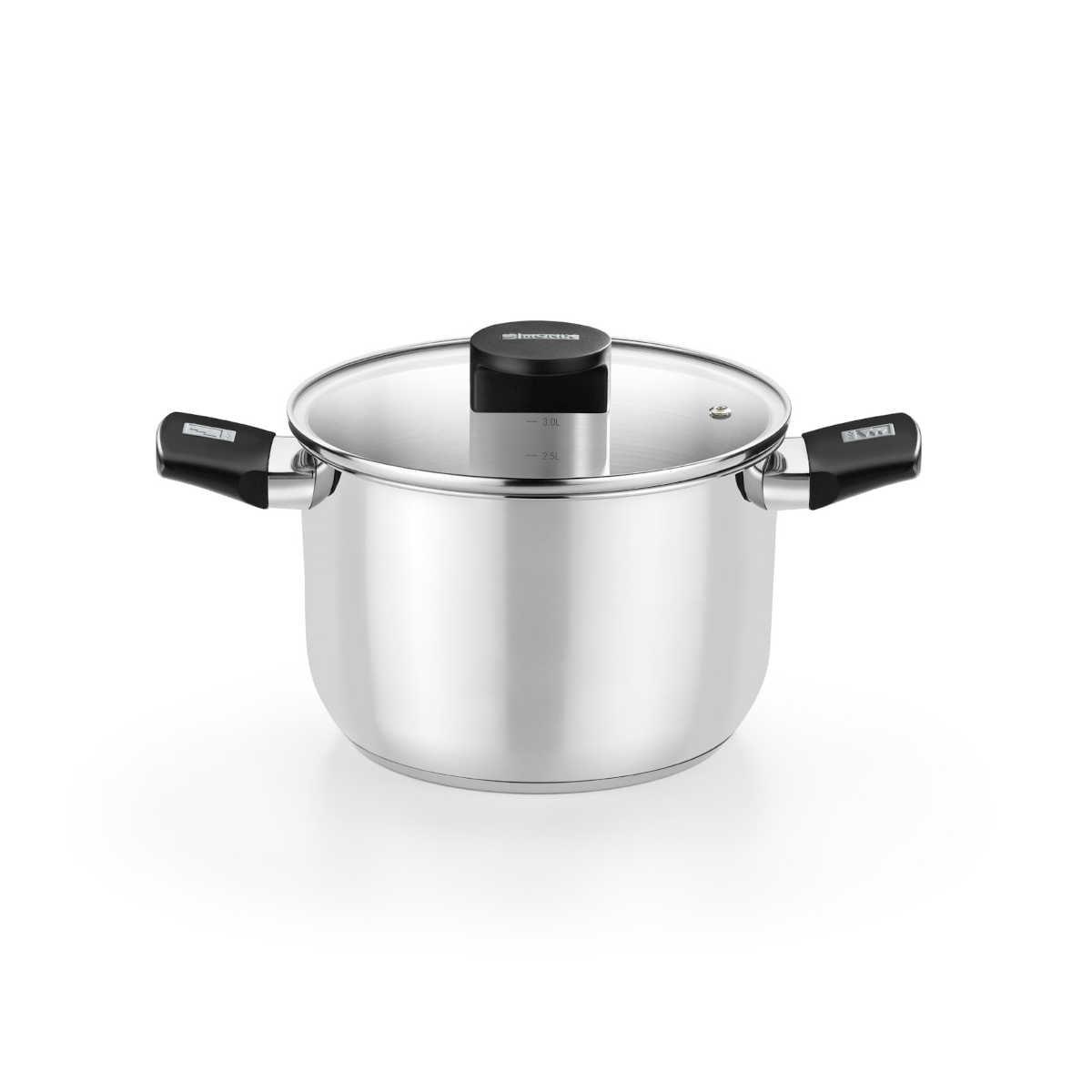 OLLA MONIX M240216 ELITE 16CM INOX C-TAPA CRISTAL