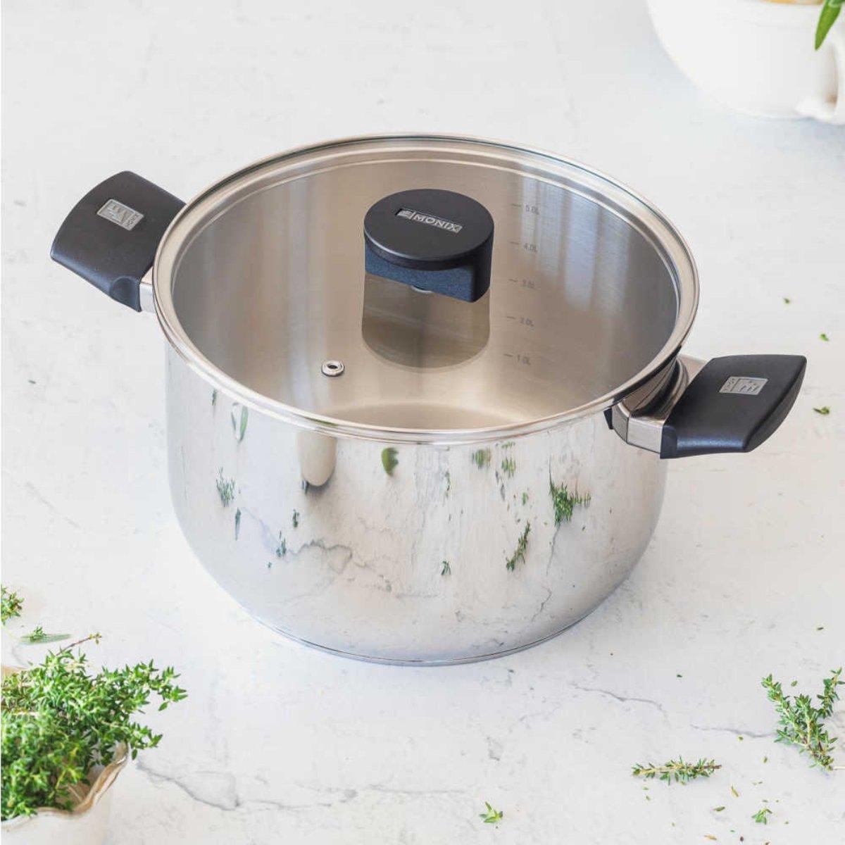 OLLA MONIX M240216 ELITE 16CM INOX C-TAPA CRISTAL