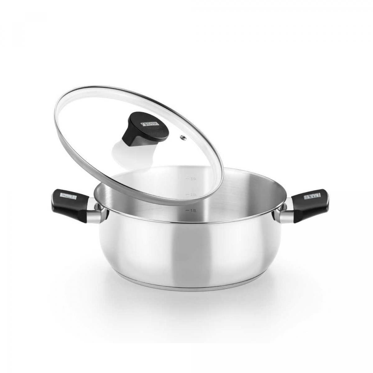 CACEROLA MONIX M240326 ELITE 26CM INOX C-TAPA CRISTAL