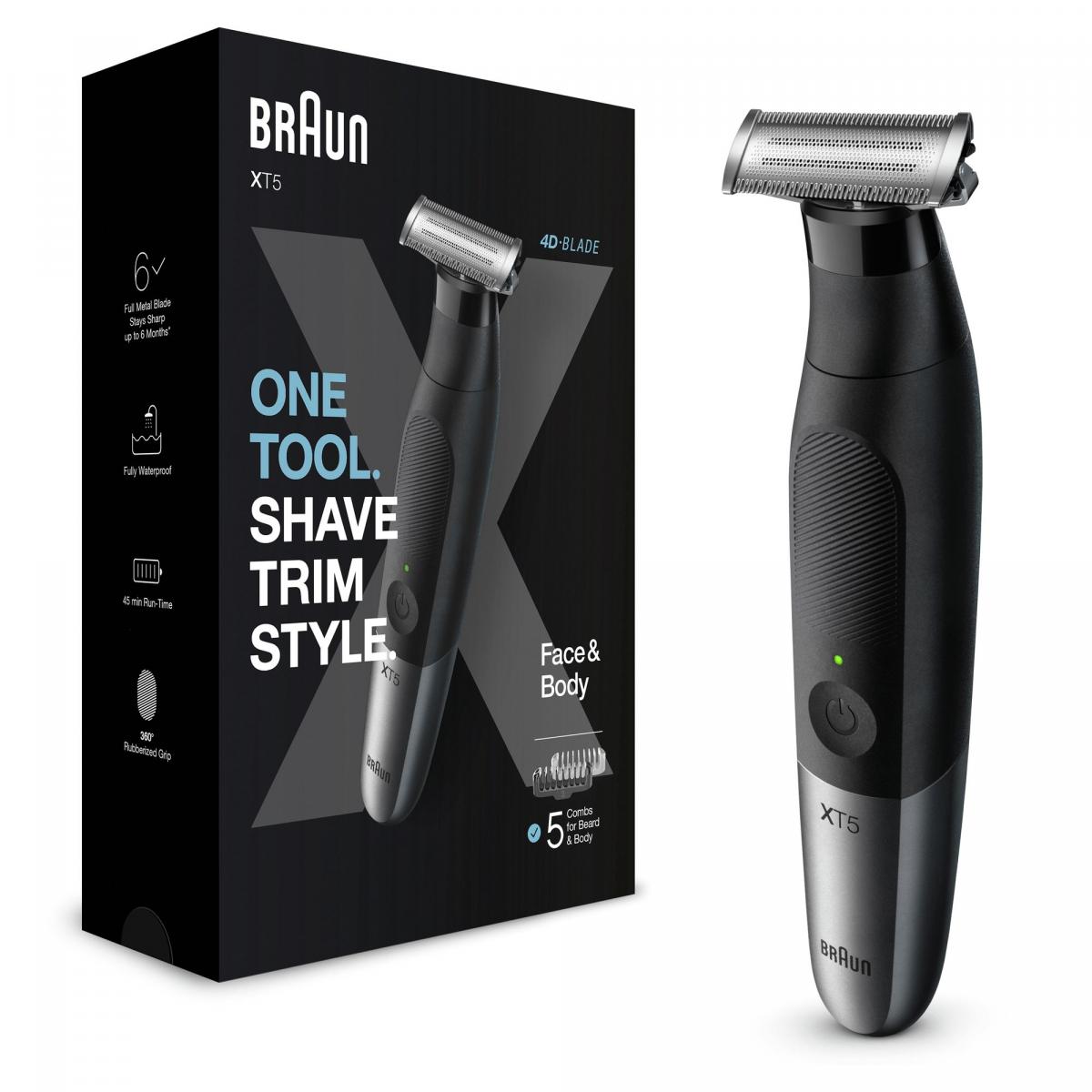 BARBERO-CORTAPELO BRAUN XT5100 FACE&BODY 4 PEINES