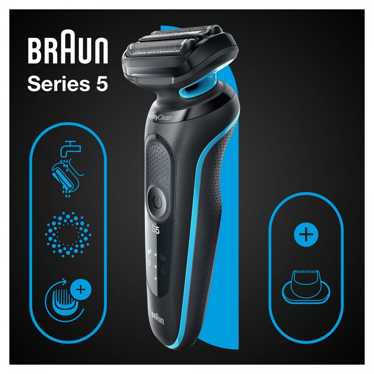 AFEITADORA BRAUN 51-M1200s SECO-MOJADO C-RECORTADOR