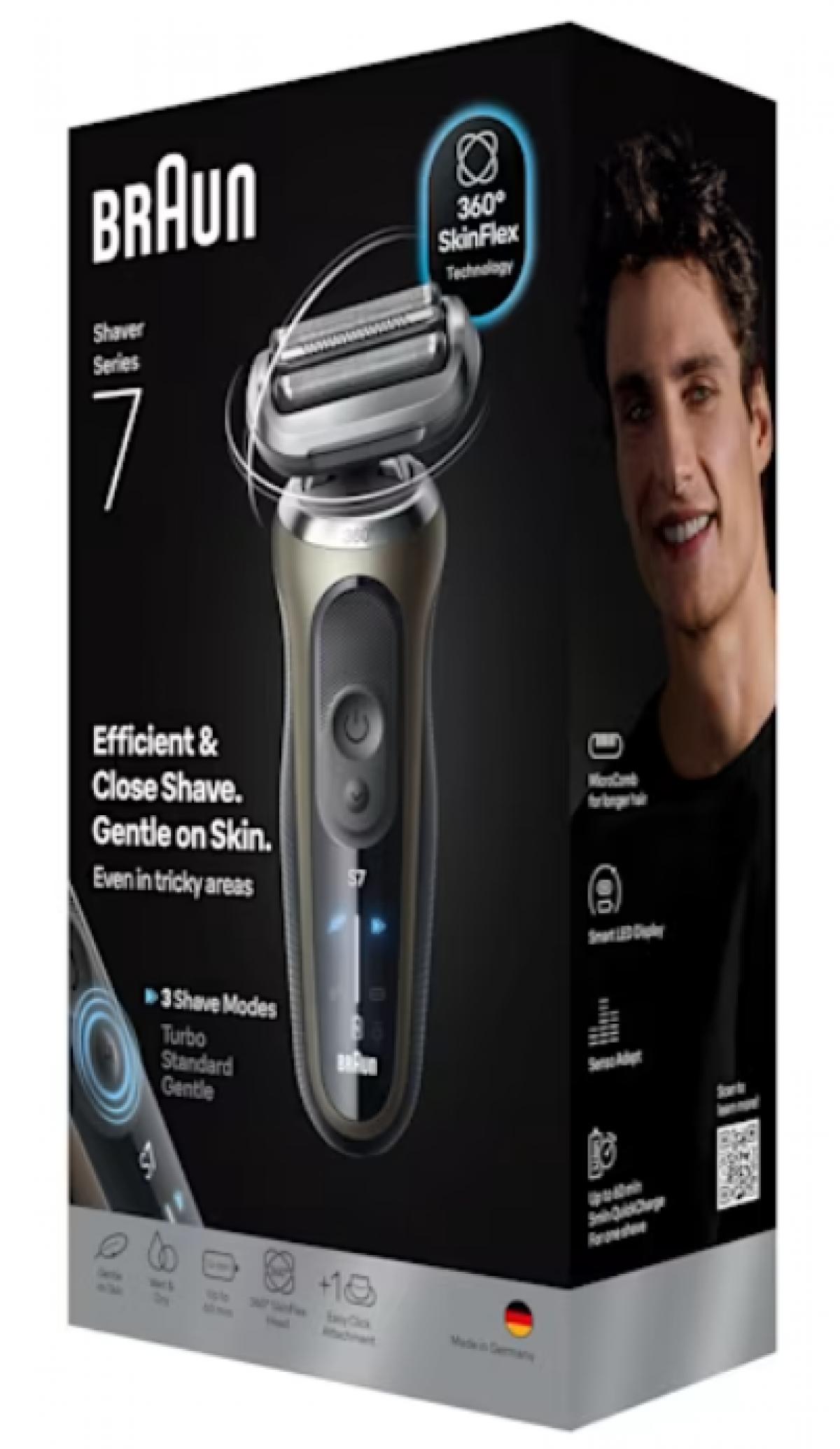 AFEITADORA BRAUN CUIDADO PERSONAL 72-G1200S SERIE 7 AUT. 60MIN WET&DRY 3 MODOS