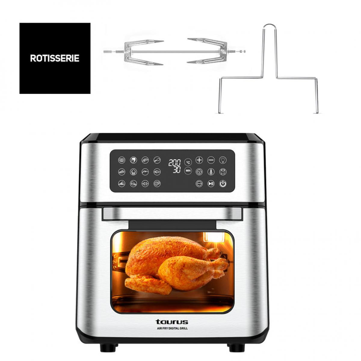 FREIDORA AIR FRYER TAURUS DIGITAL GRIL 12C 973991000 1800W 12L TIPO HORNO