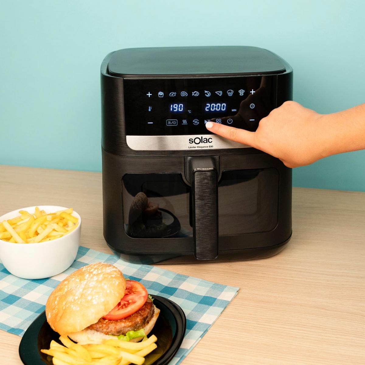 FREIDORA SIN ACEITE SOLAC S97204000 FA1801 LEVITER DIGITAL 8L DOBLE RESIST.