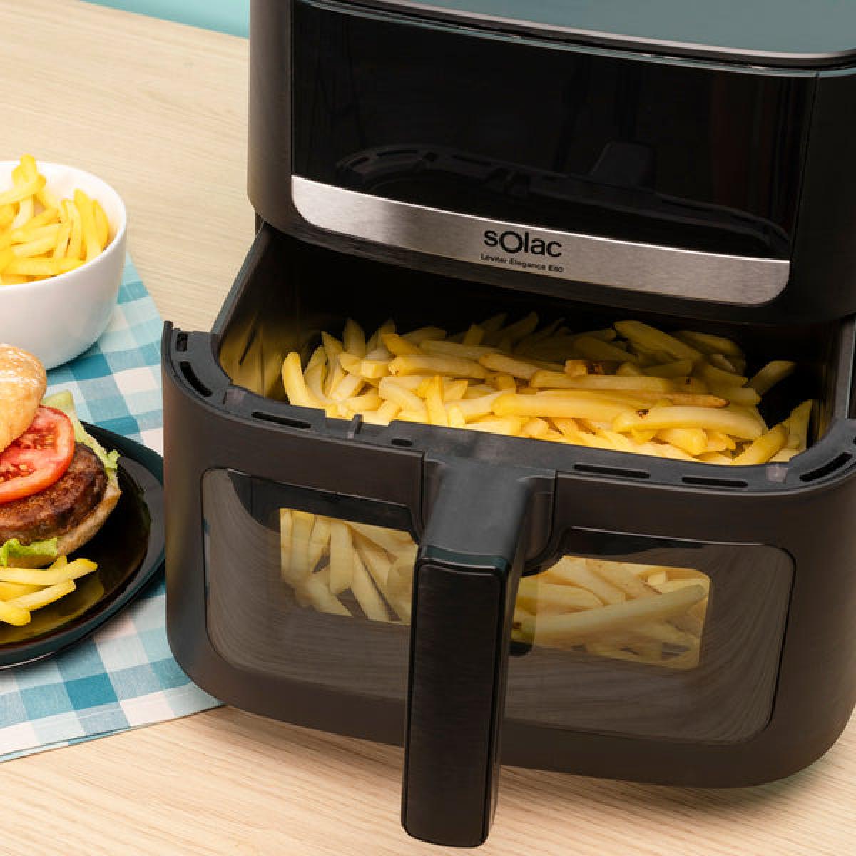 FREIDORA SIN ACEITE SOLAC S97204000 FA1801 LEVITER DIGITAL 8L DOBLE RESIST.