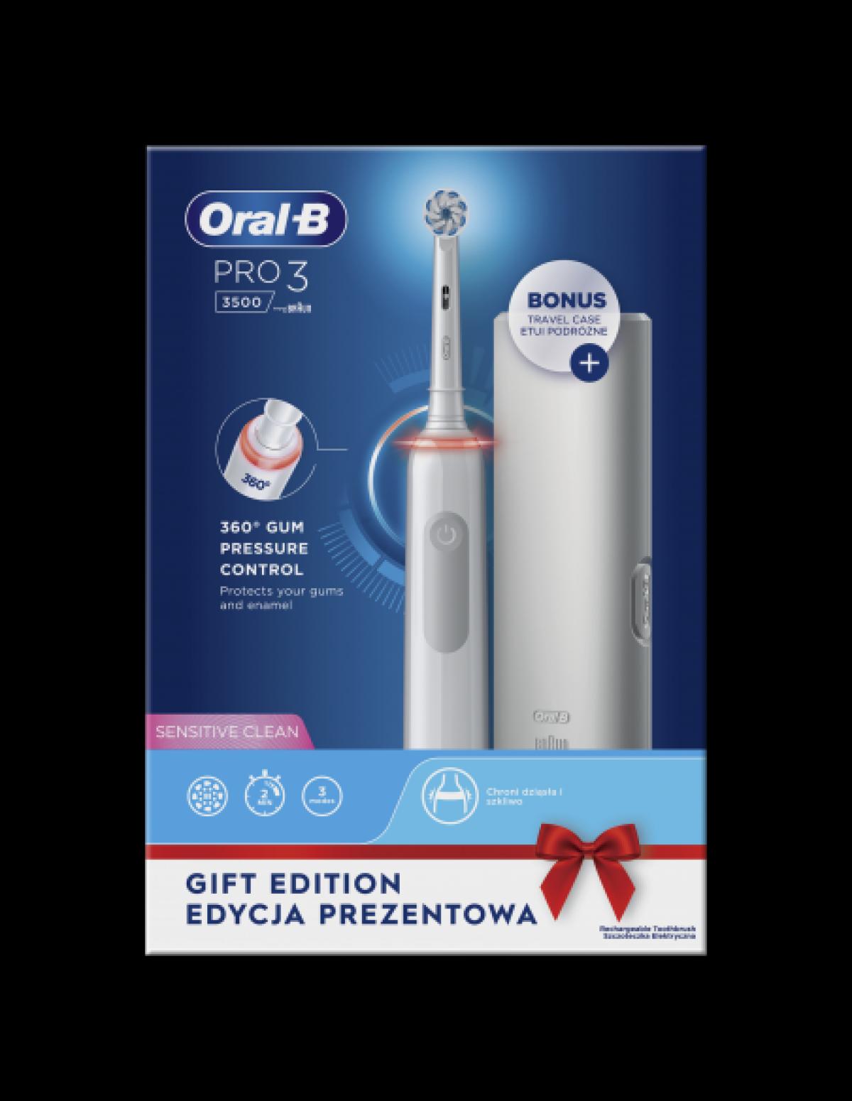 DENTAL ORAL-B PRO 3 3500 BLANCO + ESTUCHE (1 RECAMBIO)