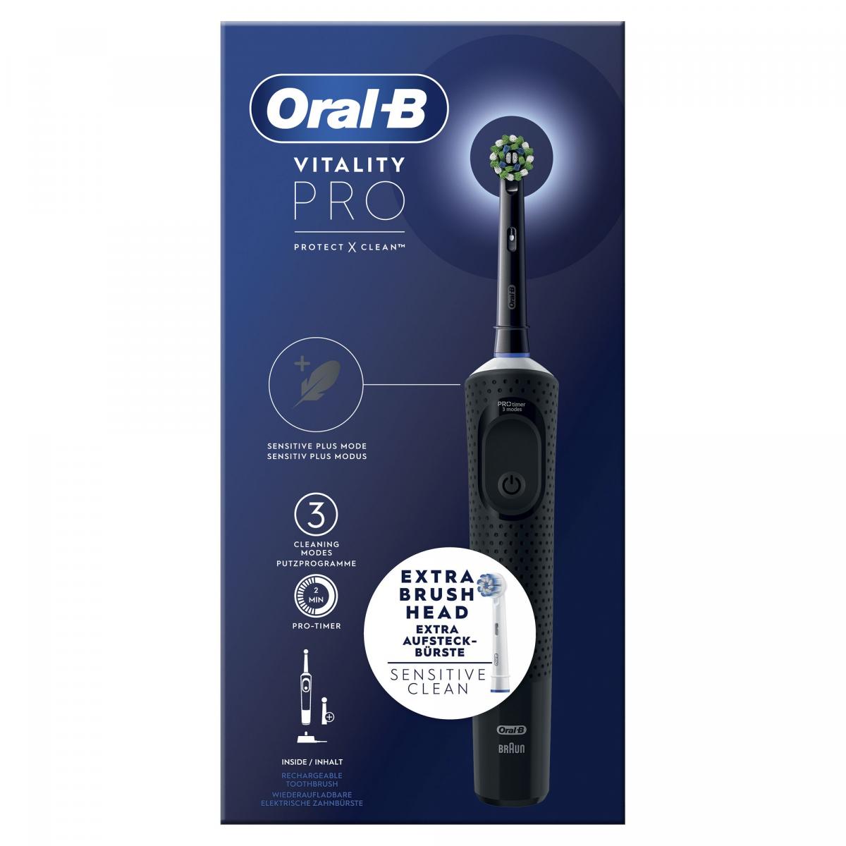 DENTAL ORAL-B VITALITY PRO NEGRO (2 RECAMBIOS)