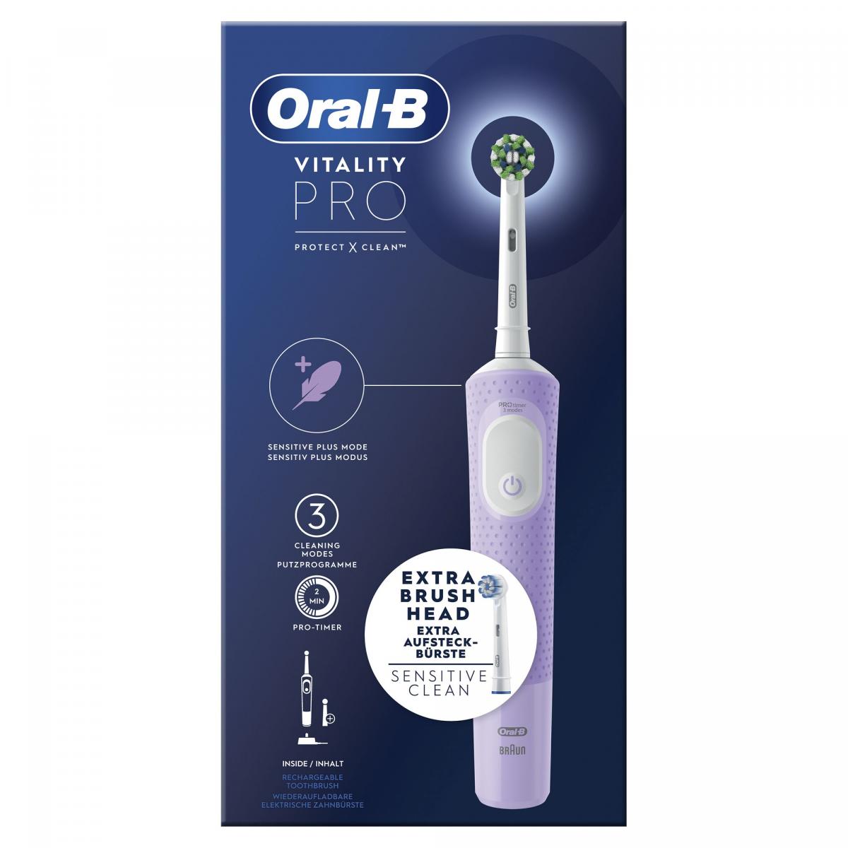 DENTAL ORAL-B VITALITY PRO MORADO (2 RECAMBIOS)