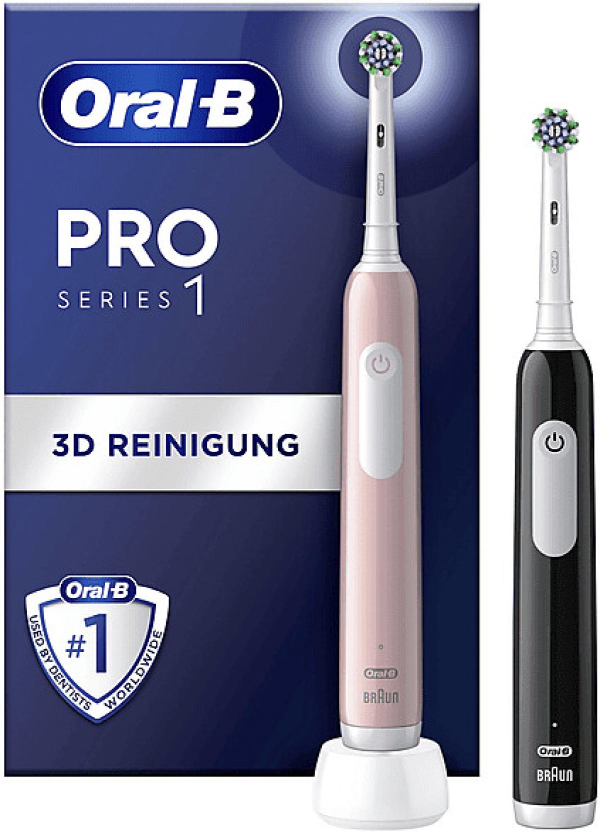 DUO DENTAL ORAL B PRO 1 ROSA Y NEGRO (2 RECAMBIOS)