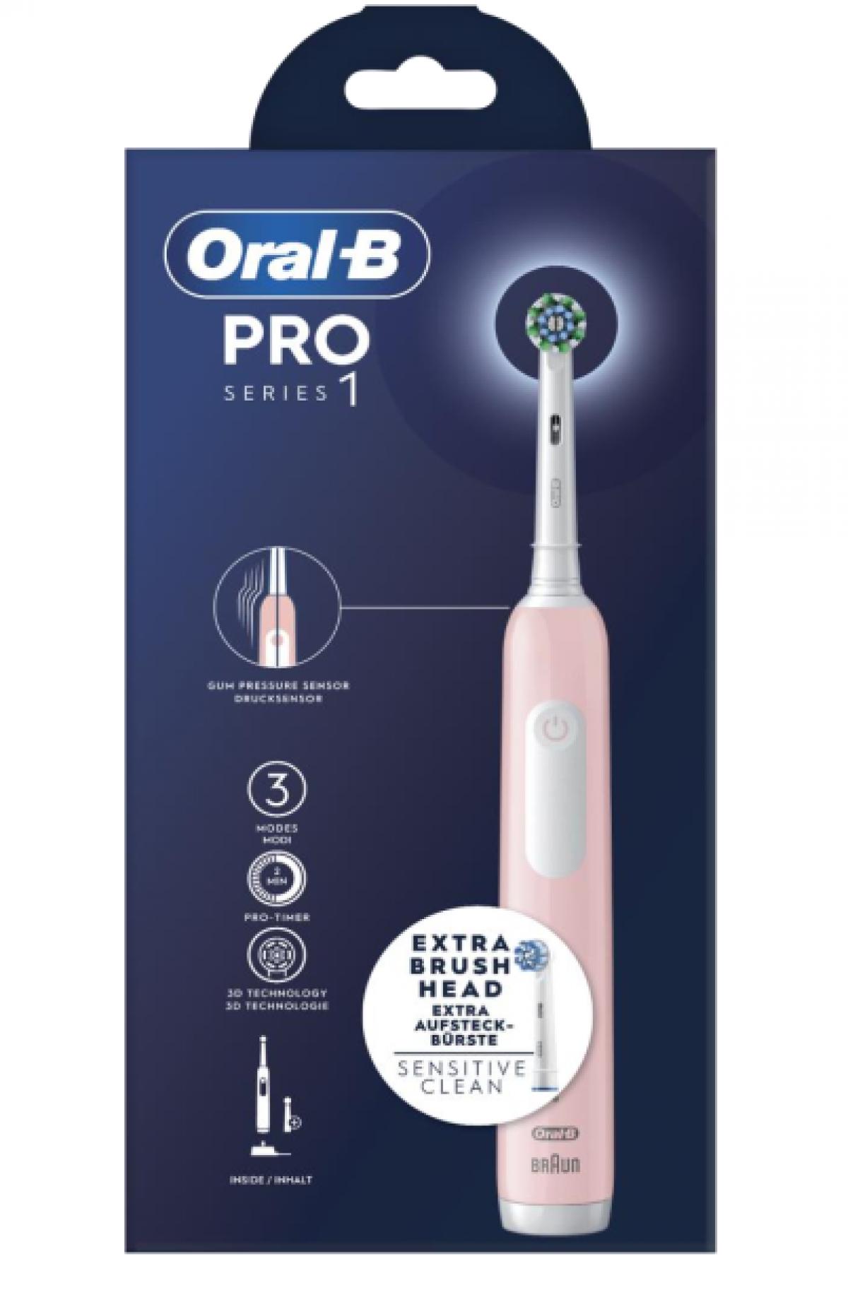 DENTAL ORAL B PRO 1 ROSA (2 RECAMBIOS)