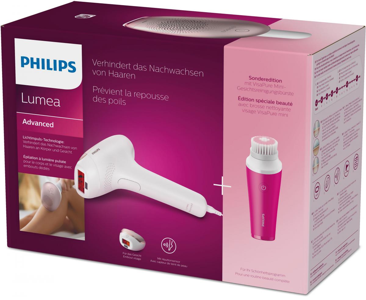 DEPILADORA PHILIPS BRI924-00 IPL CORPORAL Y FACIAL ROSA Y BCA