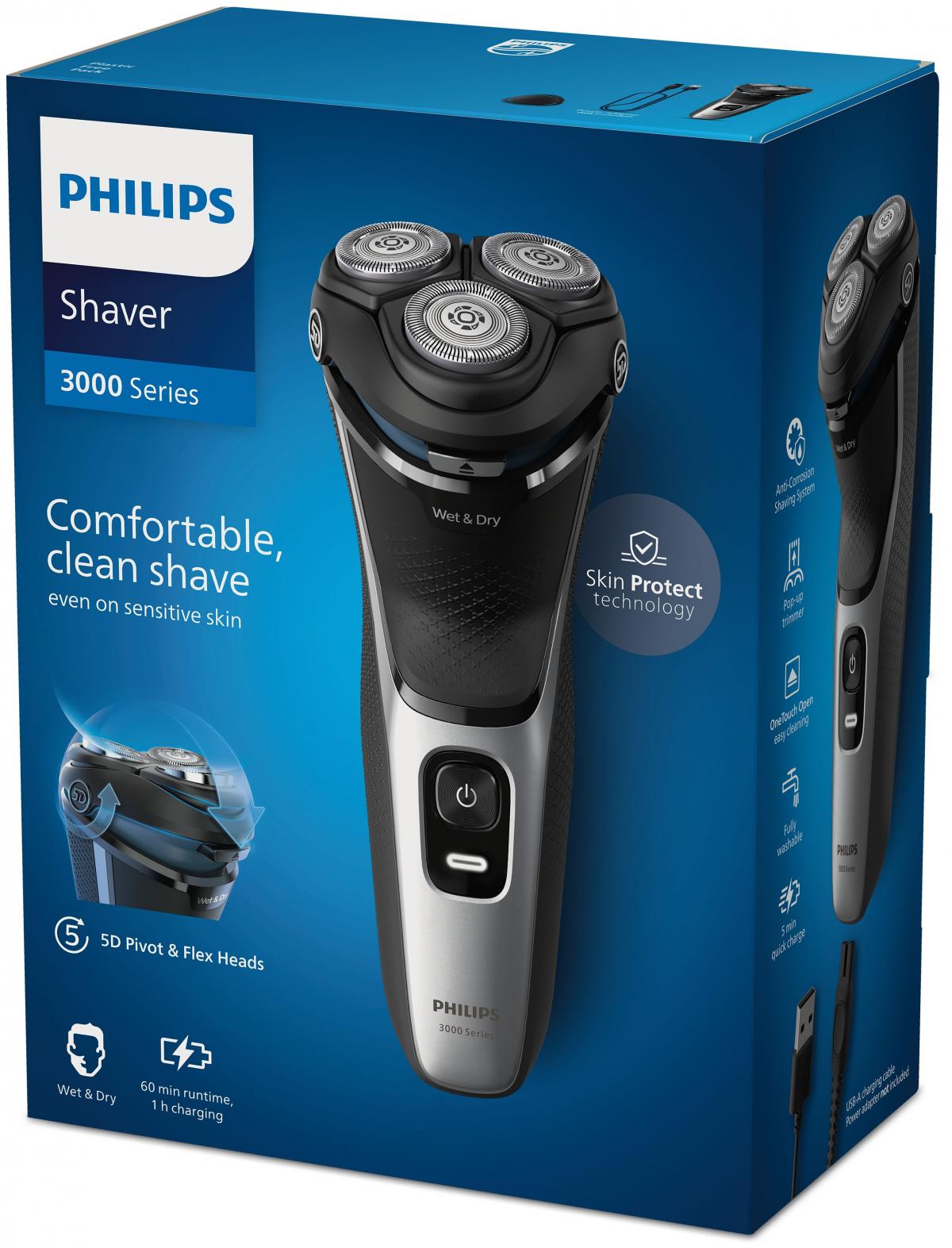 AFEITADORA PHILIPS S3143-00 CORTAPATILLAS W&D