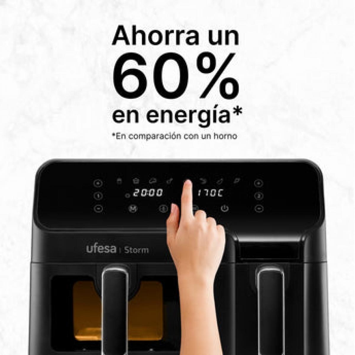 FREIDORA SIN ACEITE UFESA 72805565 STORM 2700W 9L (5,5L+3,5L) DOBLE CUBETA