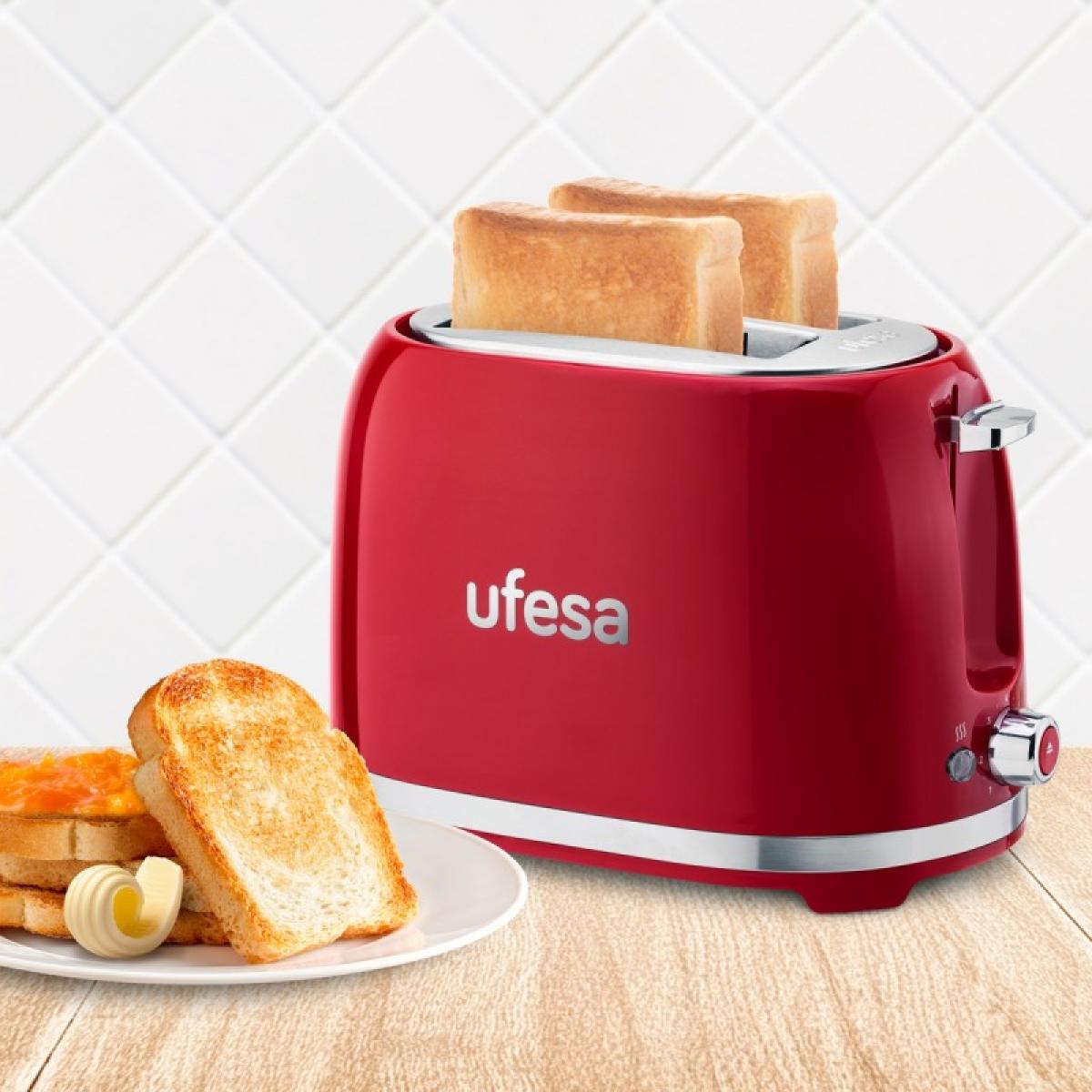 TOSTADOR UFESA 71305516 CLASSIC PINUP RED PAN MOLDE ROJO