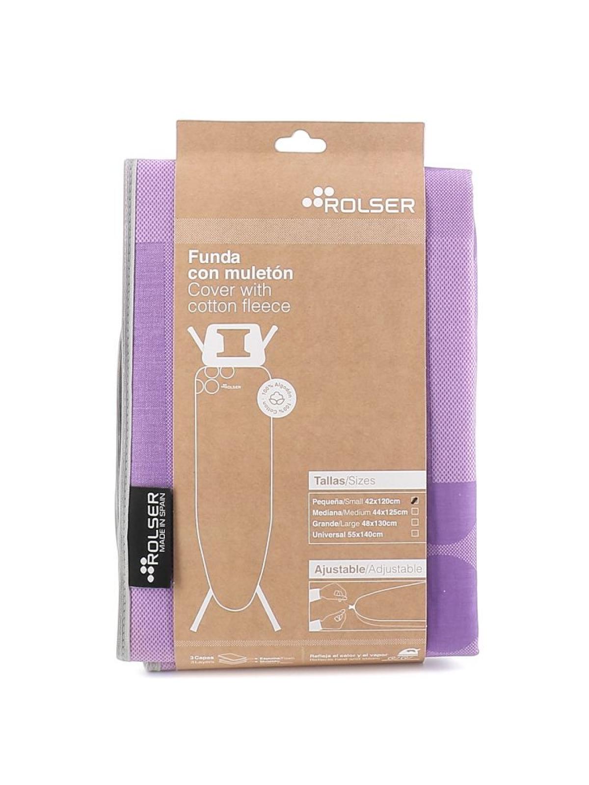 FUNDA T.PLANCHA MULETON LOGOS 120X42 MALVA