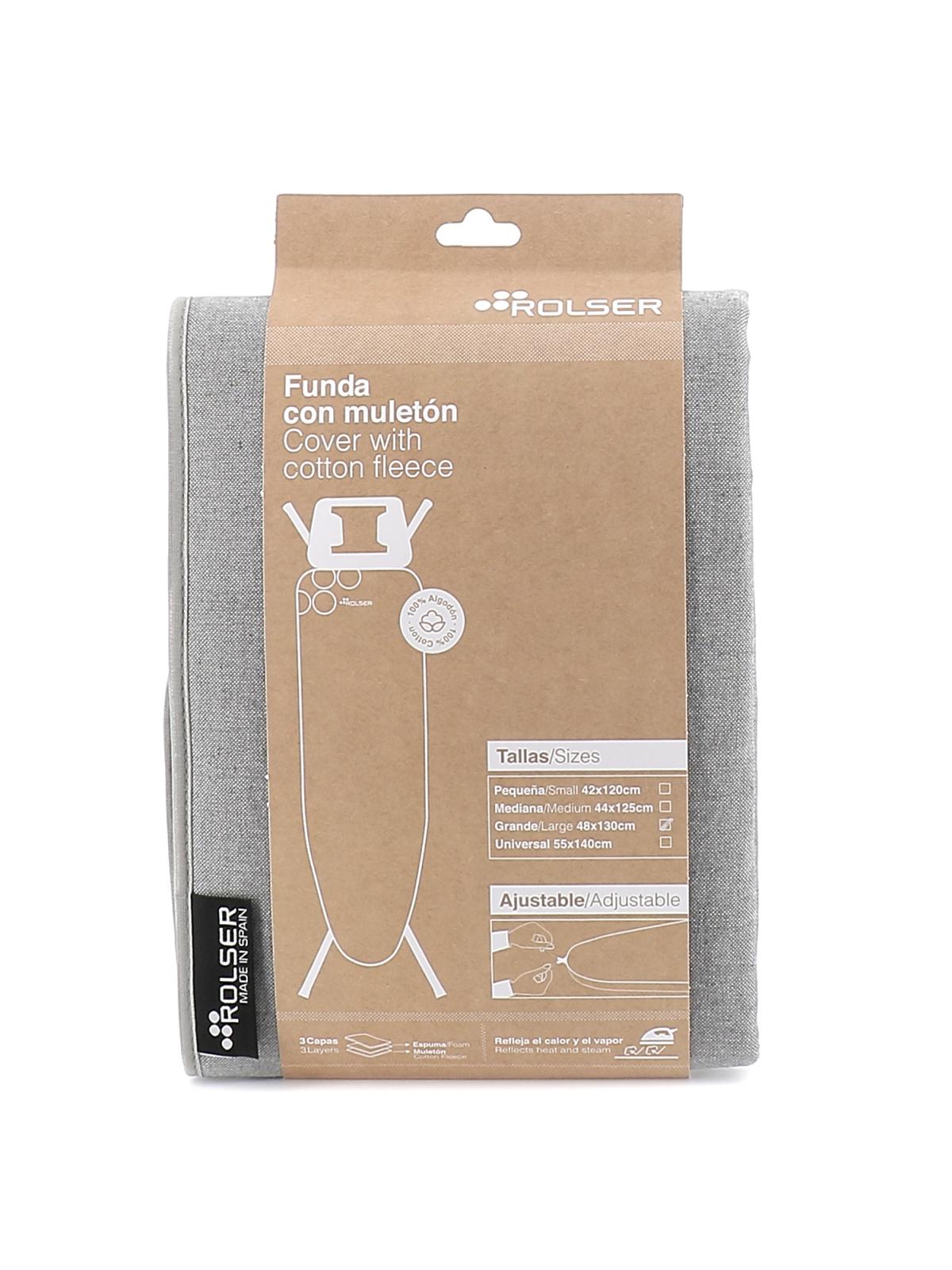 FUNDA T.PLANCHA MULETON NATURAL 130X48 PLOMO