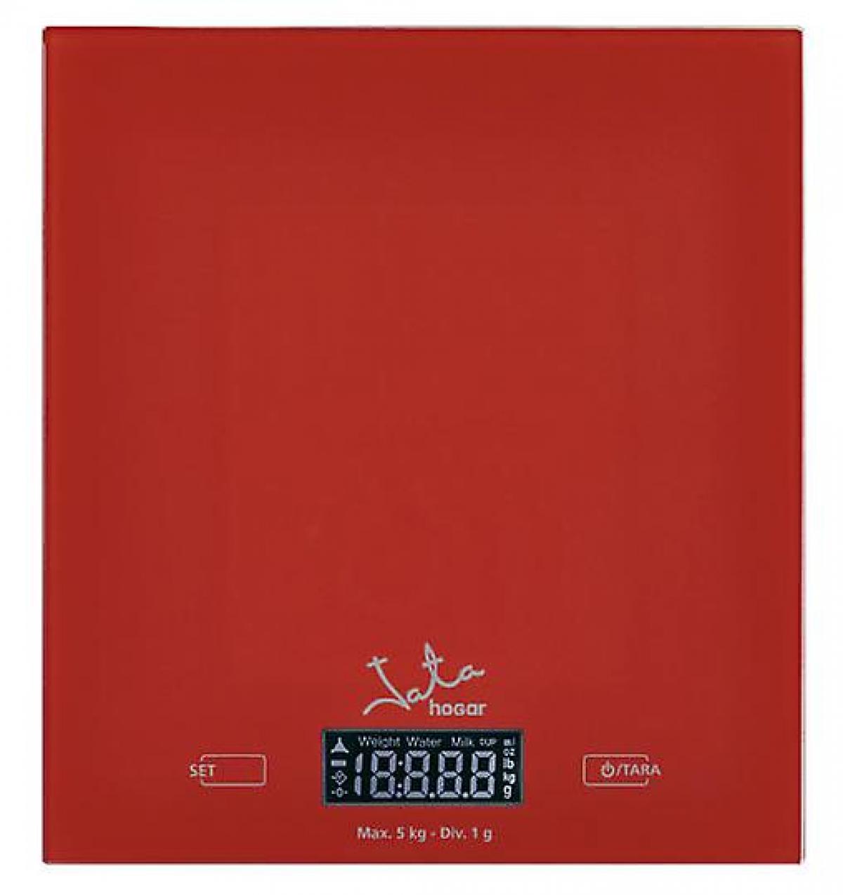 BALANZA COCINA JATA HOGAR 729R LCD 21X19,5 ROJA