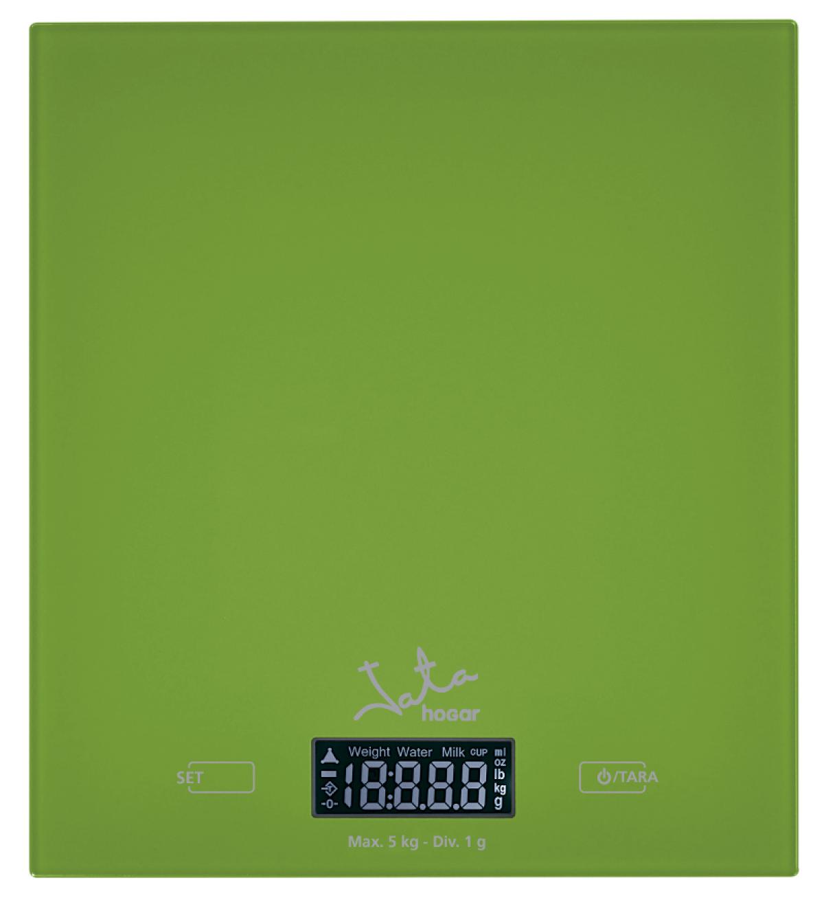 BALANZA COCINA JATA HOGAR 729V LCD 21X19,5 VERDE