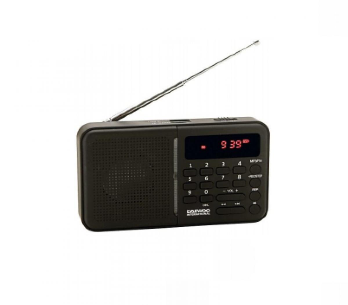 RADIO PORTATIL DAEWOO DRP122B NEGRA RECARG.USB