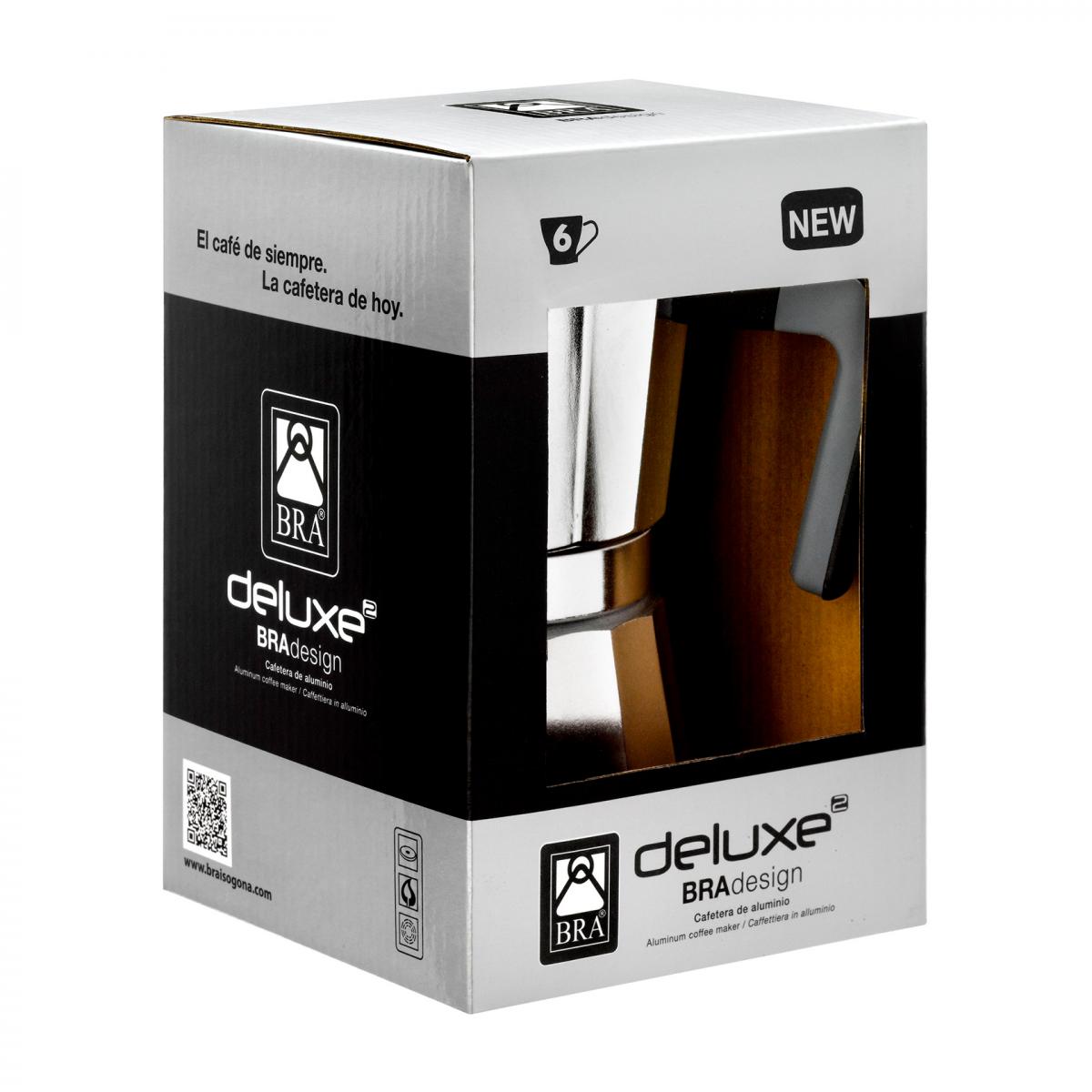 CAFETERA BRA DELUXE2 ALUMINIO 3T VITRO
