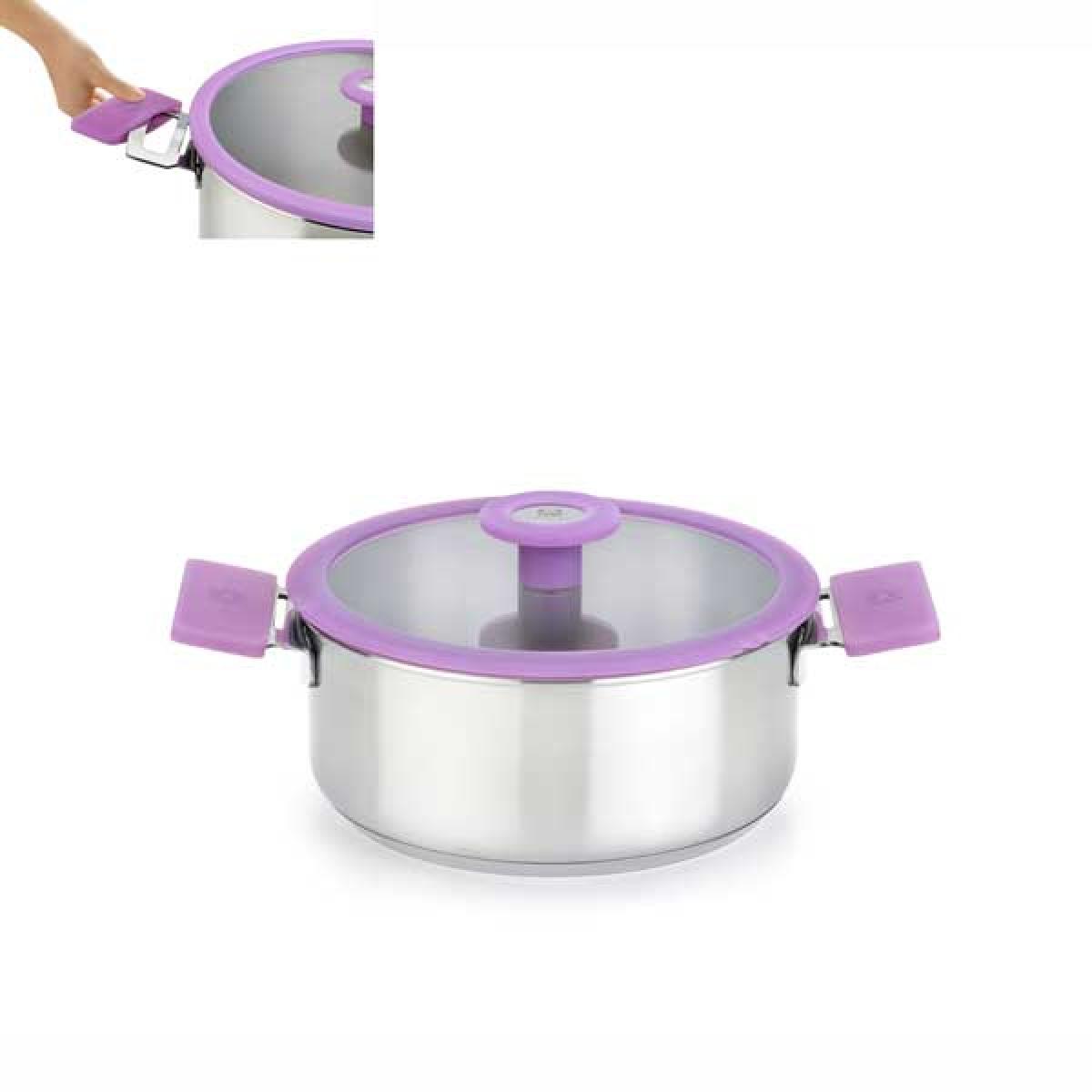 OLLA BRA COLORSTEEL LILA 16CM TAPA CRIST