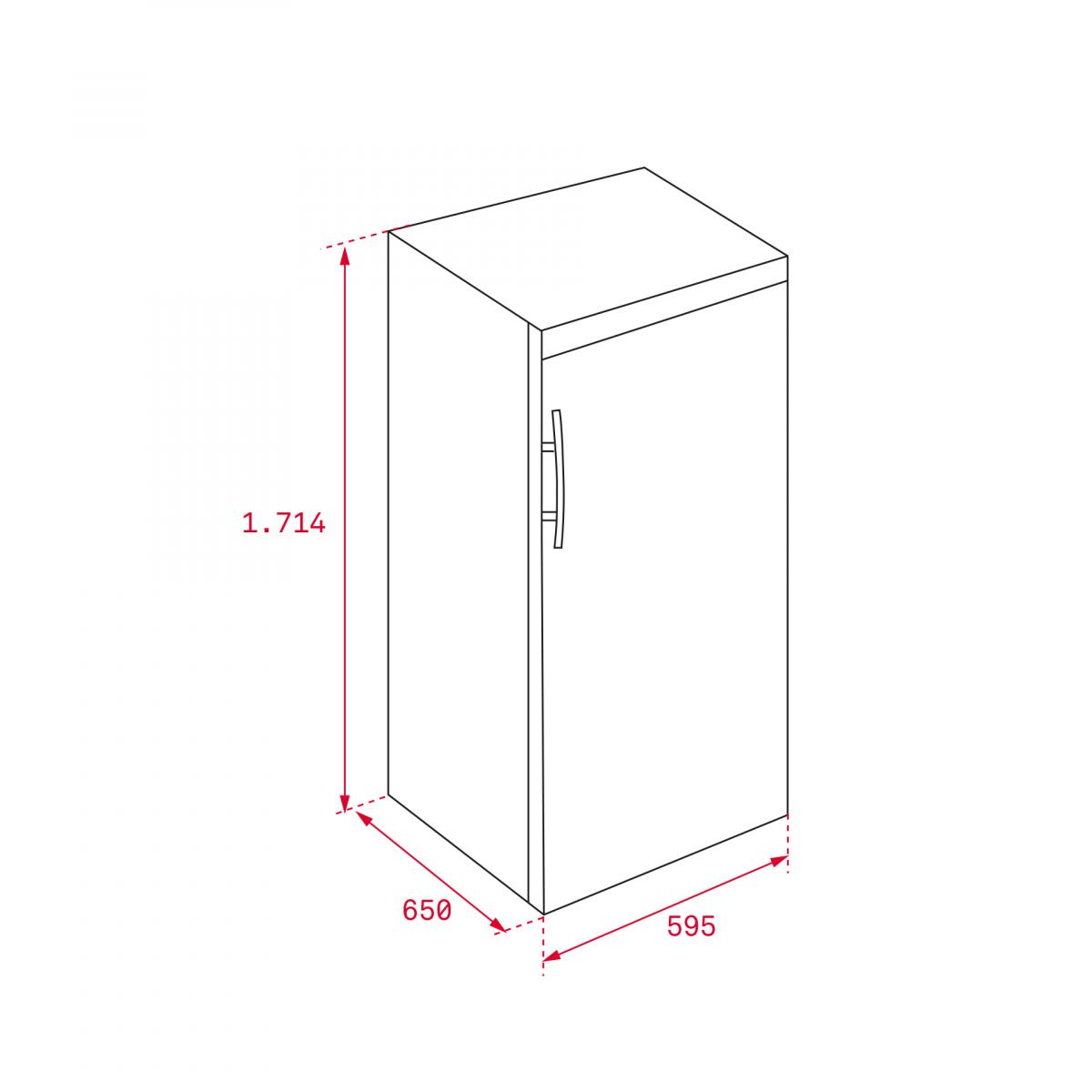 CONGELADOR VERTICAL TEKA TGF3270 171,4X59,5 NF F 250L INOX 113300001