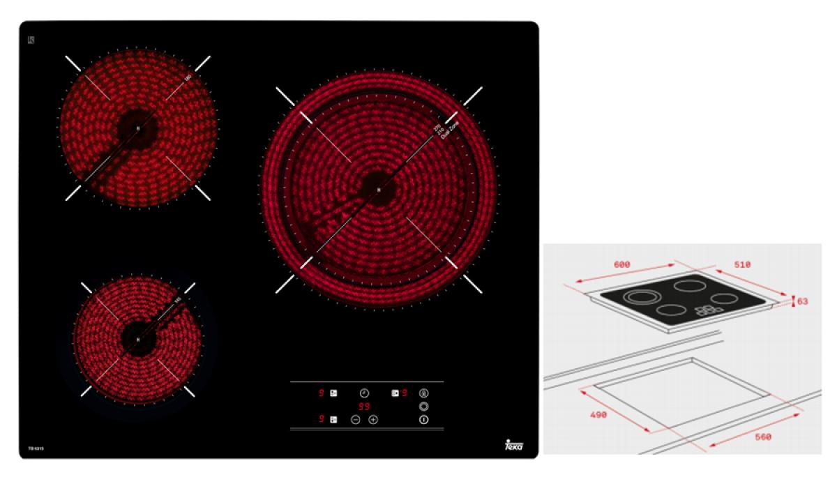VITROCERAMICA TEKA TB6315 3F Z.27CM 5400W 60CM NGA 40239032