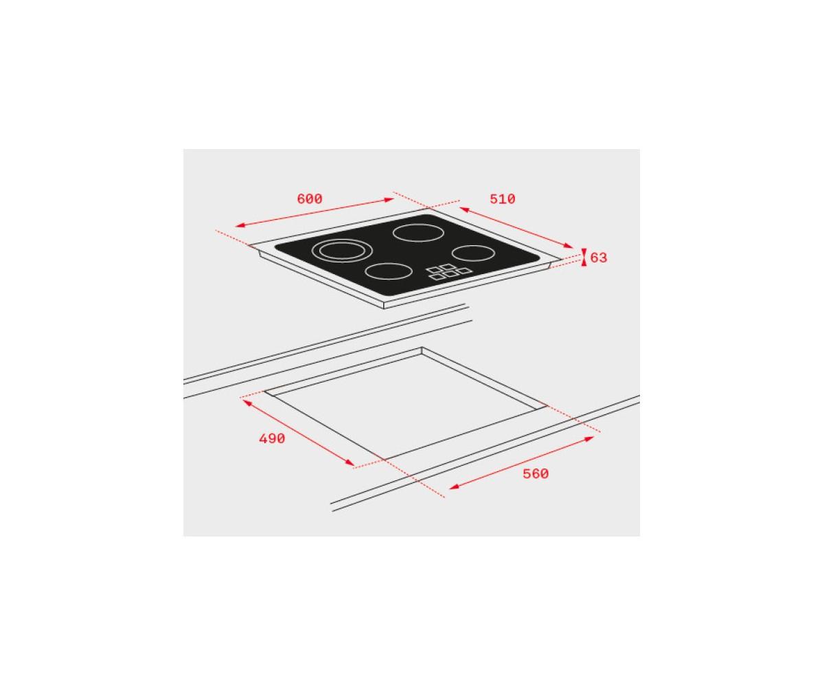 VITROCERAMICA TEKA TB6310 3F Z.23CM 5100W 60CM NGA 40239034 (contract)
