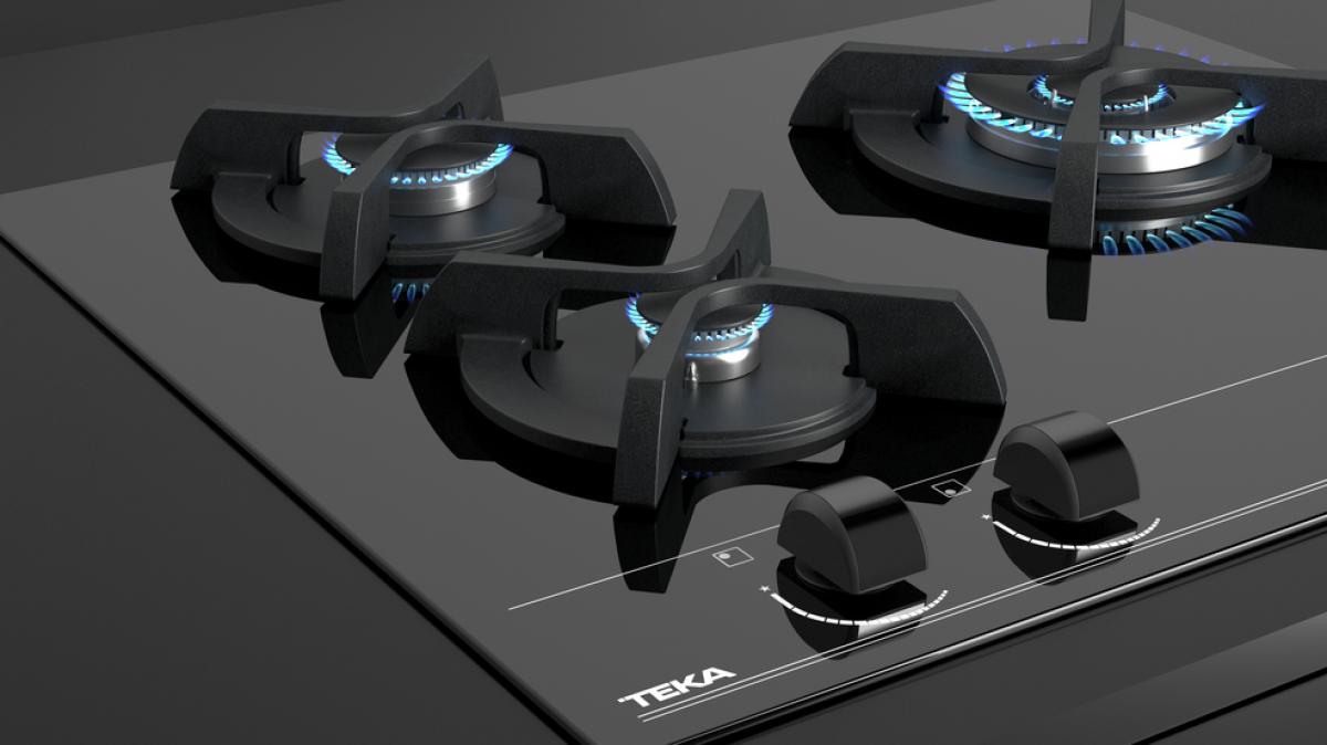 PLACA GAS TEKA GBC63010 3F C-WOK BUTANO 60CM CRIST.NGO 112580001