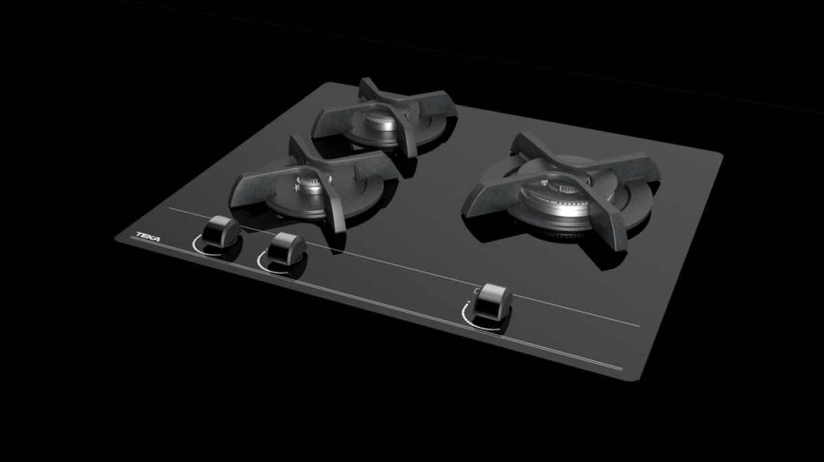 PLACA GAS TEKA GBC63010 3F C-WOK BUTANO 60CM CRIST.NGO 112580001