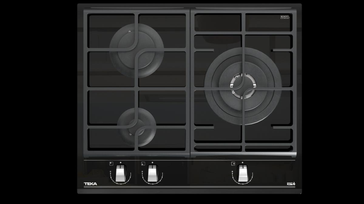 PLACA GAS TEKA GZC63310XBB 3F C-WOK BISEL BUTANO 60CM CRIST.NGO 112570021