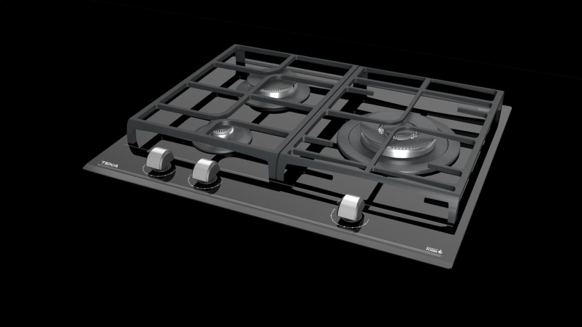 PLACA GAS TEKA GZC63310XBB 3F C-WOK BISEL BUTANO 60CM CRIST.NGO 112570021