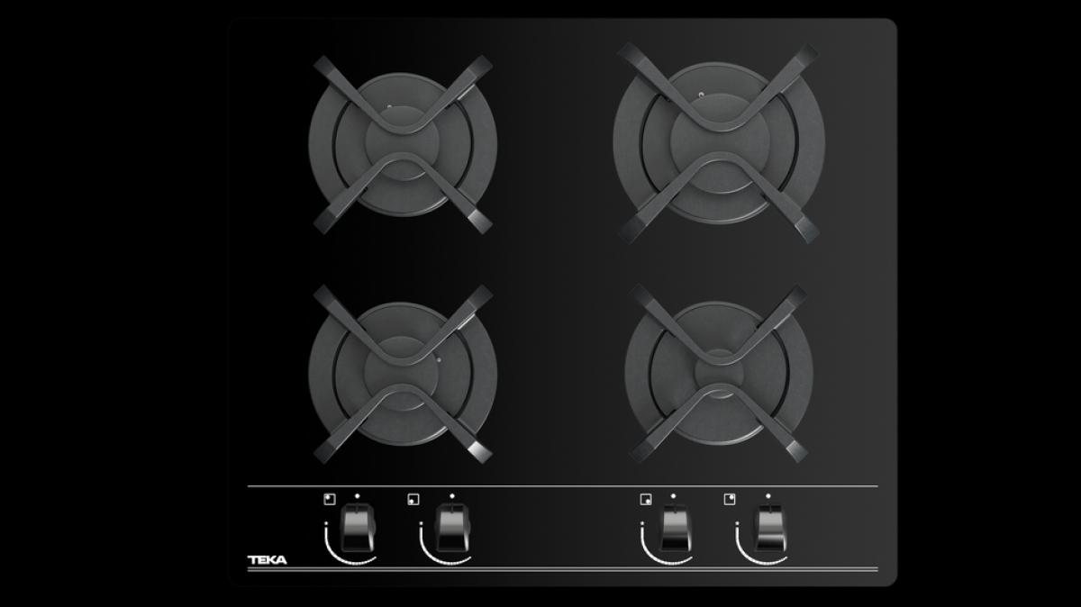 PLACA GAS TEKA GBC64000KBB 4F BUTANO 60CM CRIST.NGO 112580005