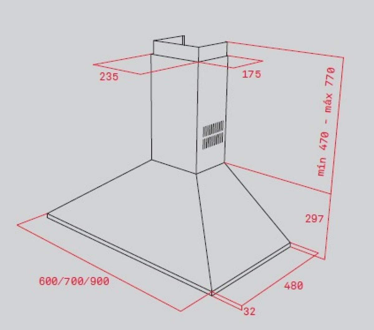 CAMPANA TEKA DBP90PRO PIRAM.90CM INOX 40460529