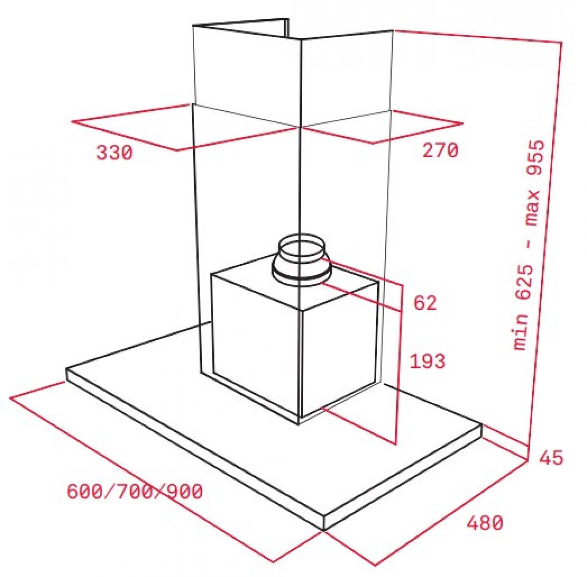 CAMPANA DECORATIVA TEKA DSJ750 INOX RECT.70CM 40484831
