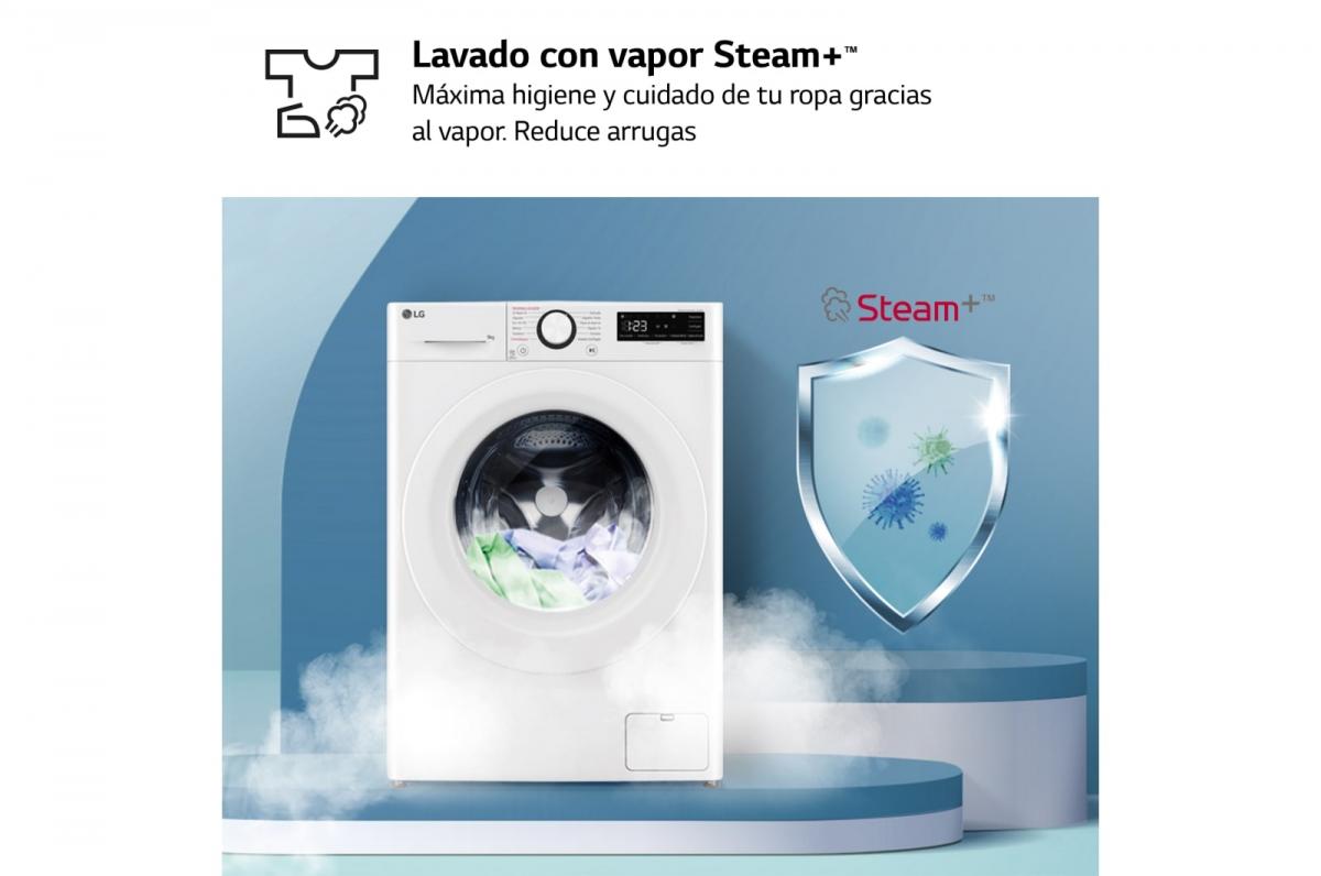 LAVADORA LG F4WR5009A3W 9KG 1400RPM A C-VAPOR INV. BCA