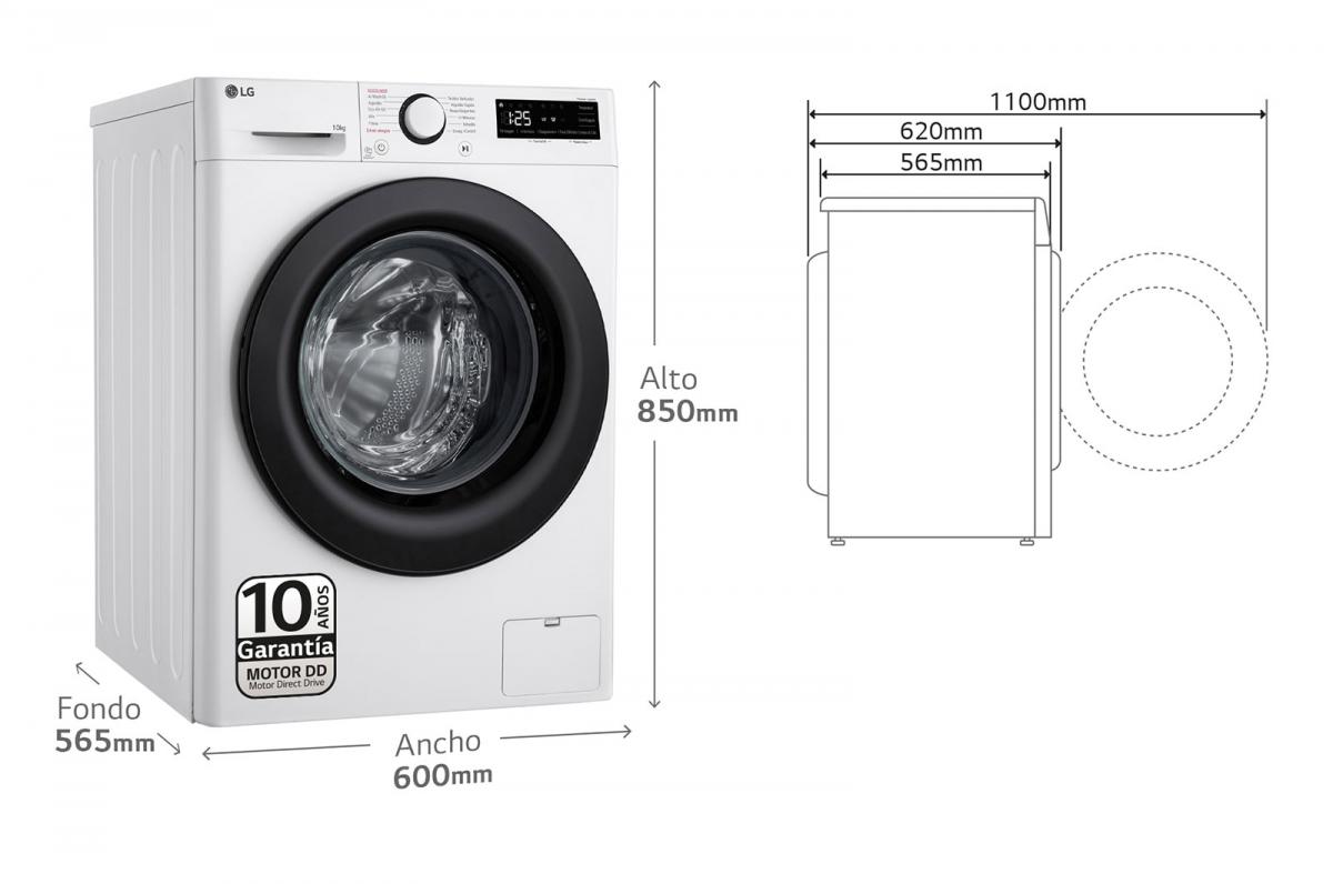LAVADORA LG F4WR5010A6W 10KG 1400RPM A C-VAPOR