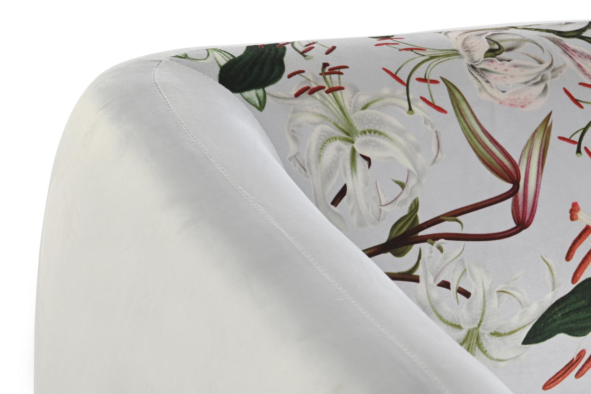 Sofa poliester metal 140x71x71 flores beige