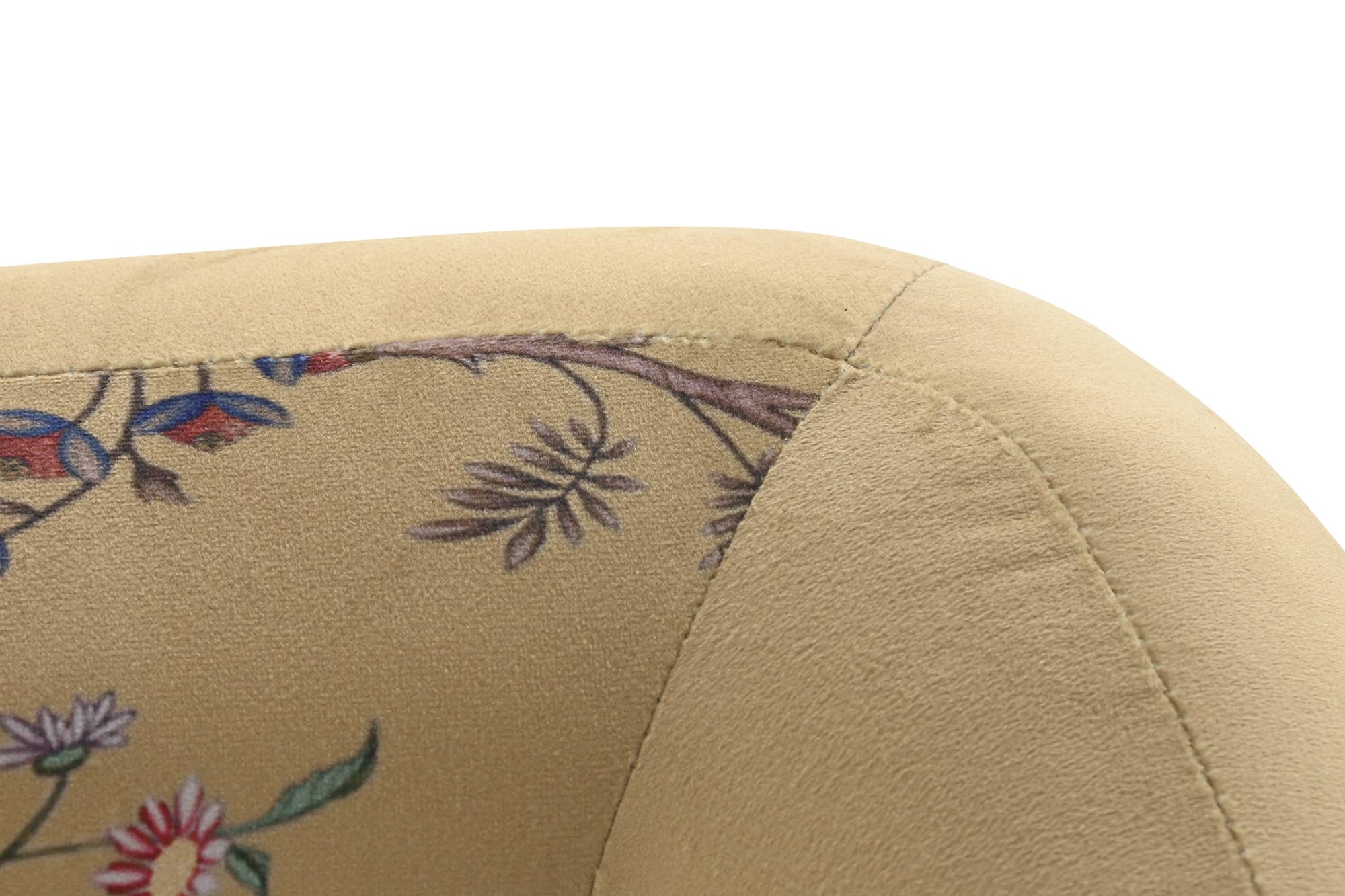Sofa poliester metal 140x71x71 flores amarillo