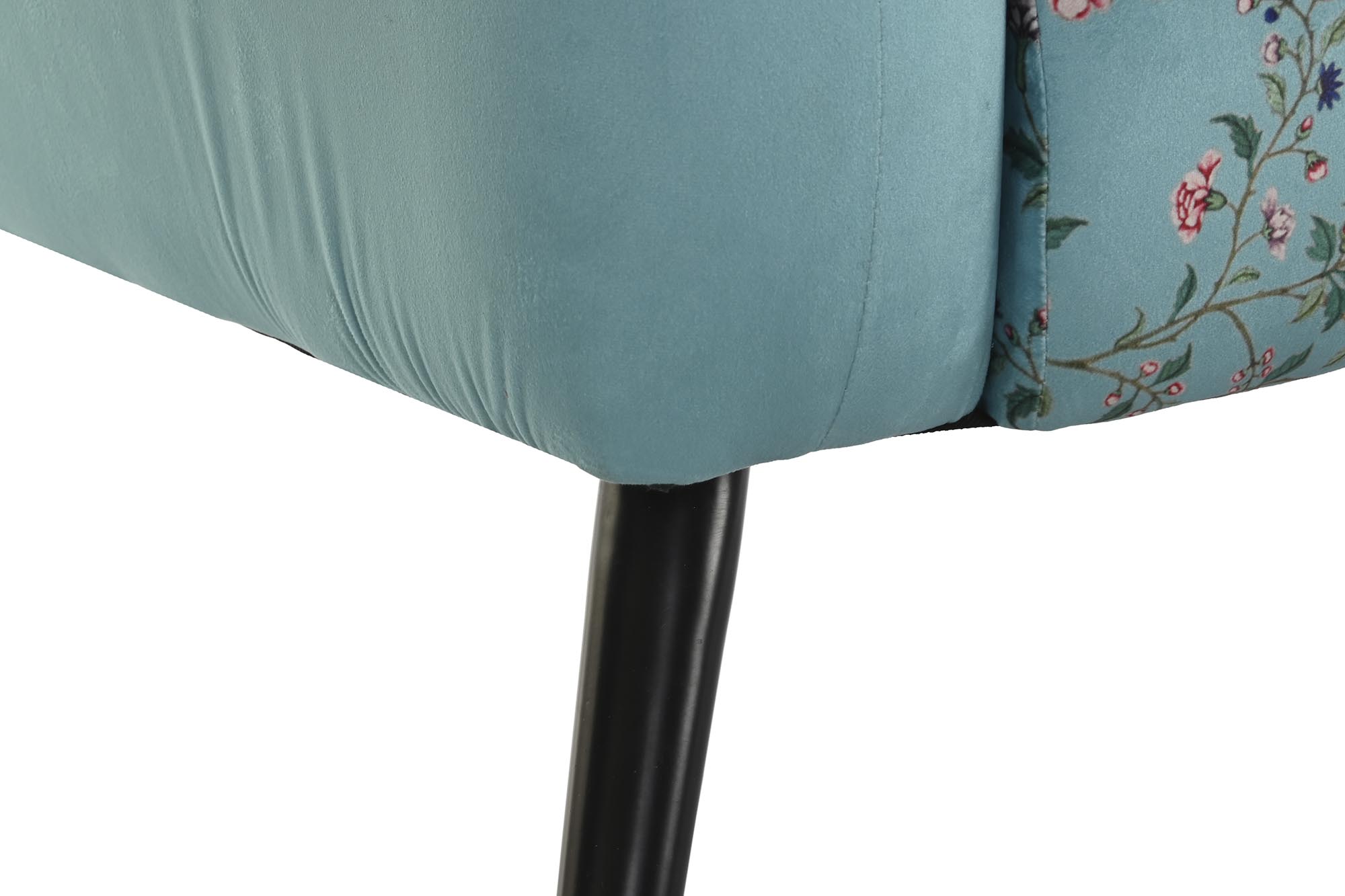 Sofa poliester metal 140x71x71 flores rama verde