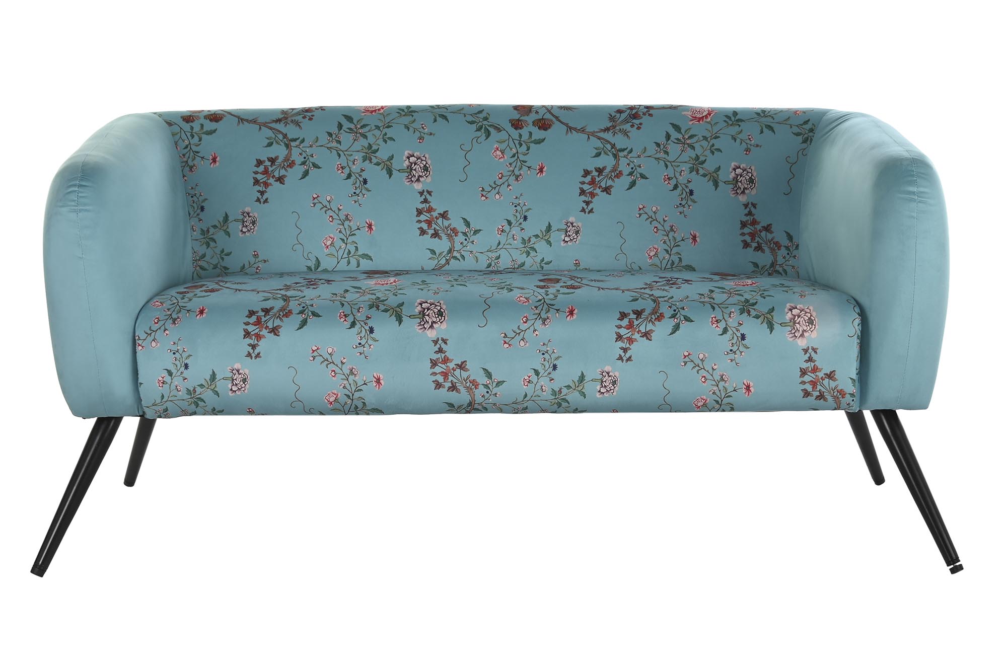 Sofa poliester metal 140x71x71 flores rama verde