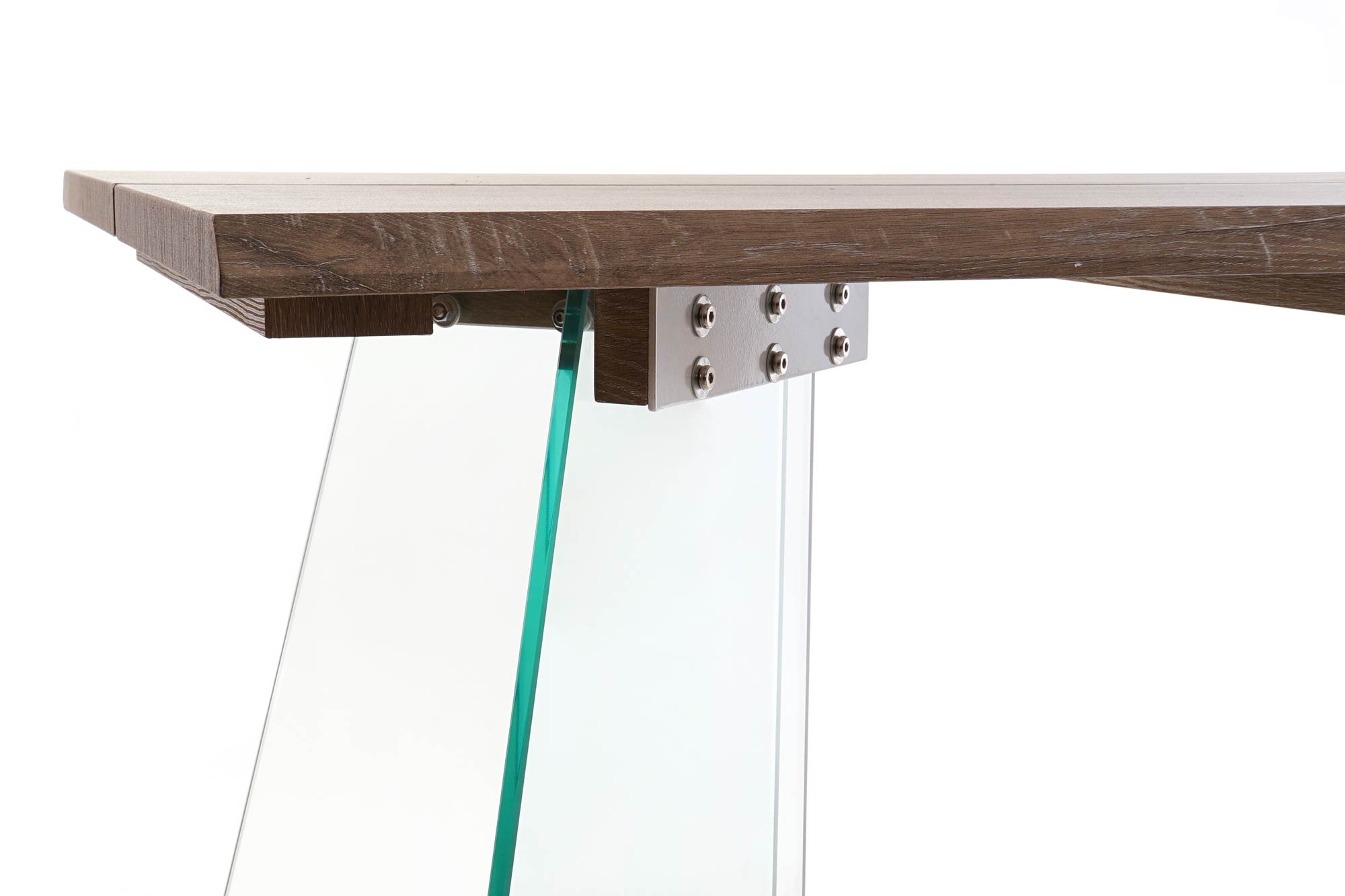 Mesa comedor mdf cristal 180x90x76 marron