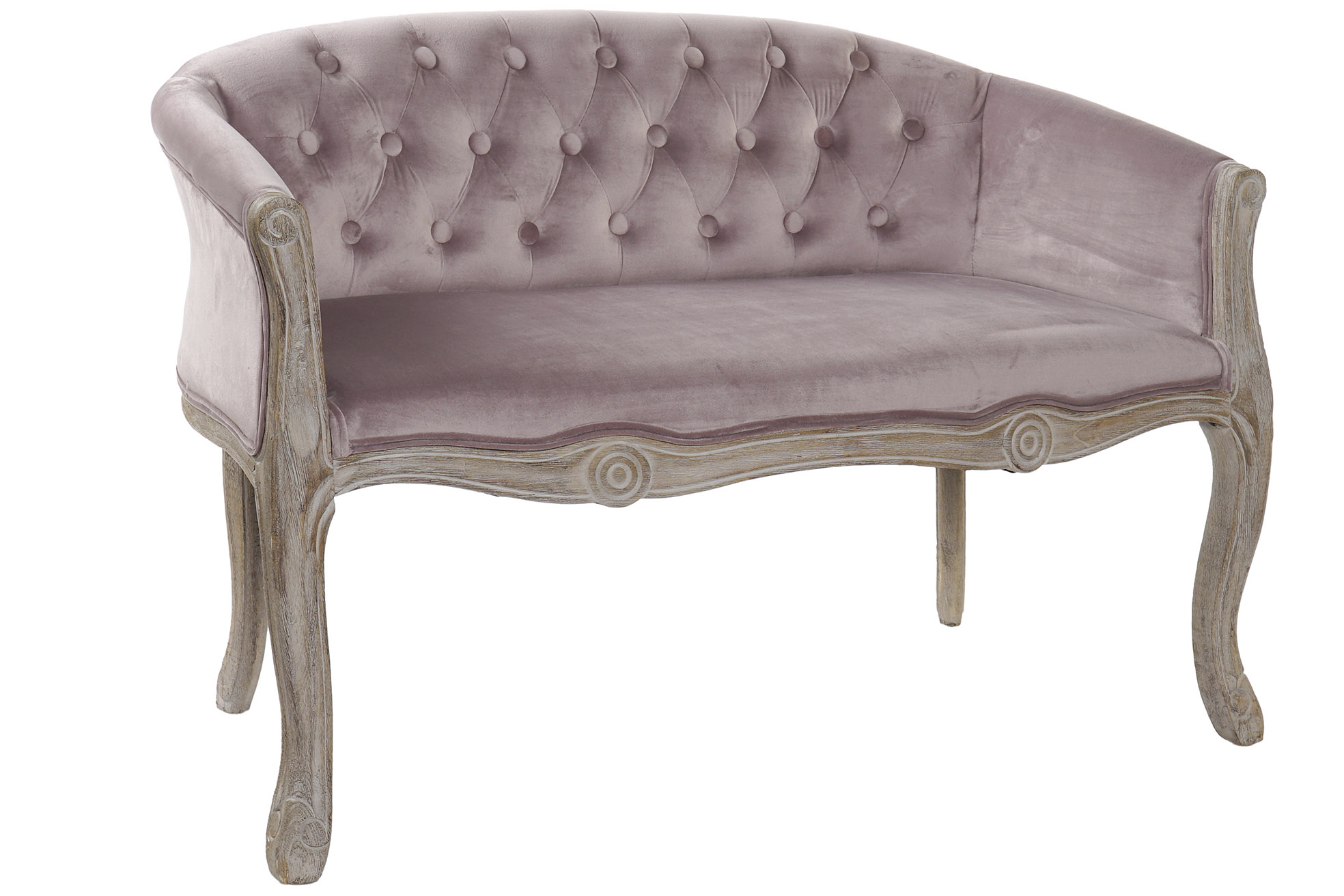 Sofa poliester madera 107x61x71 rosa