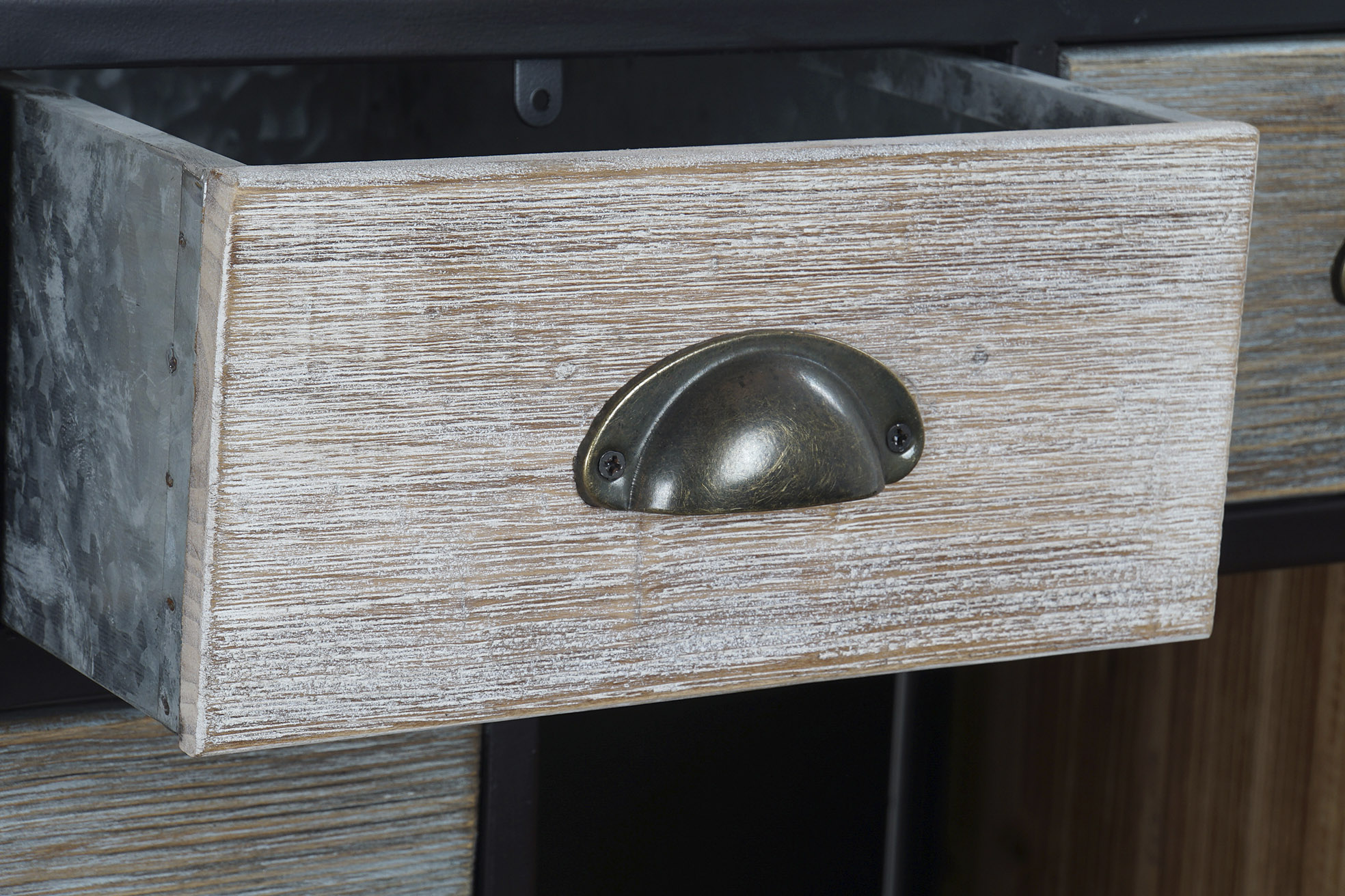 Cajonera madera metal 80,5x40x122 envejecido